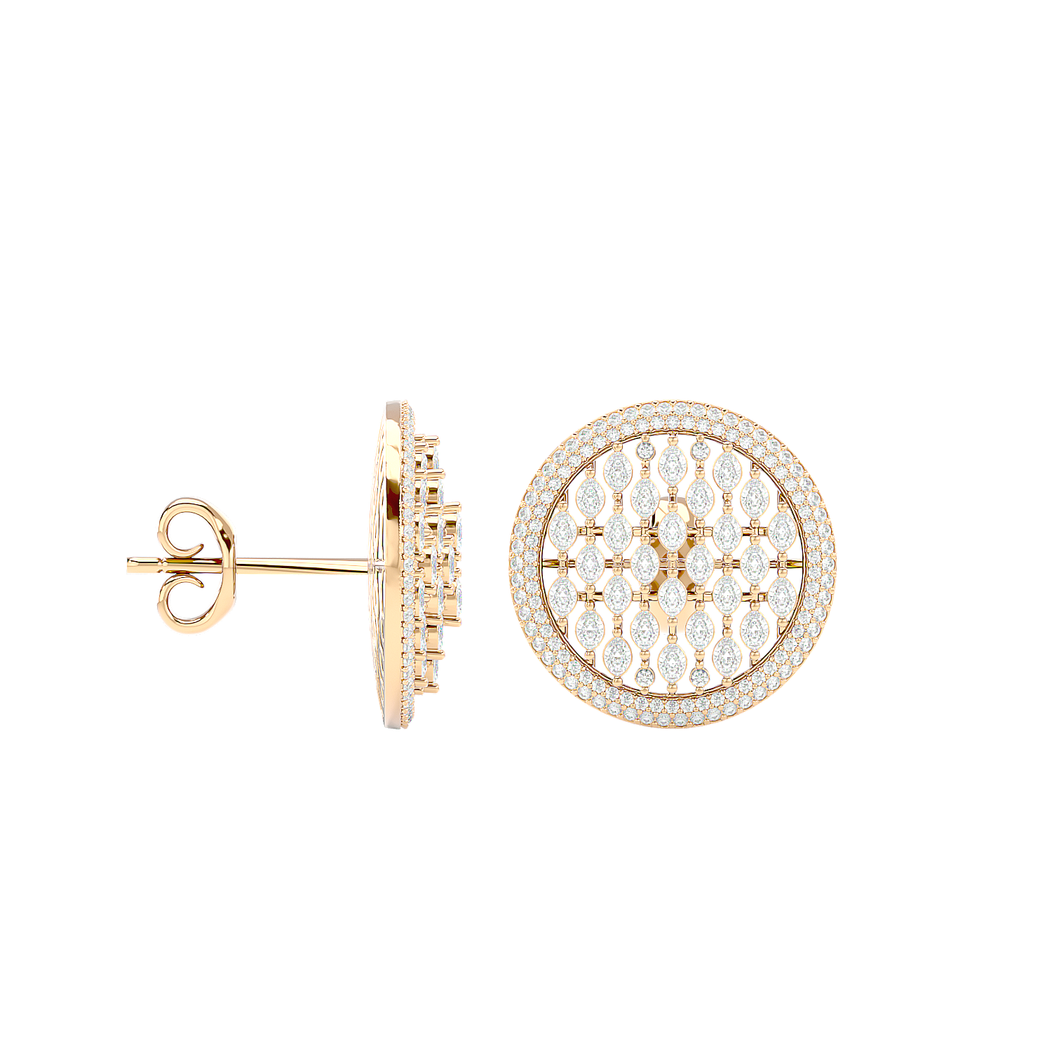 Snowball Diamond Earring