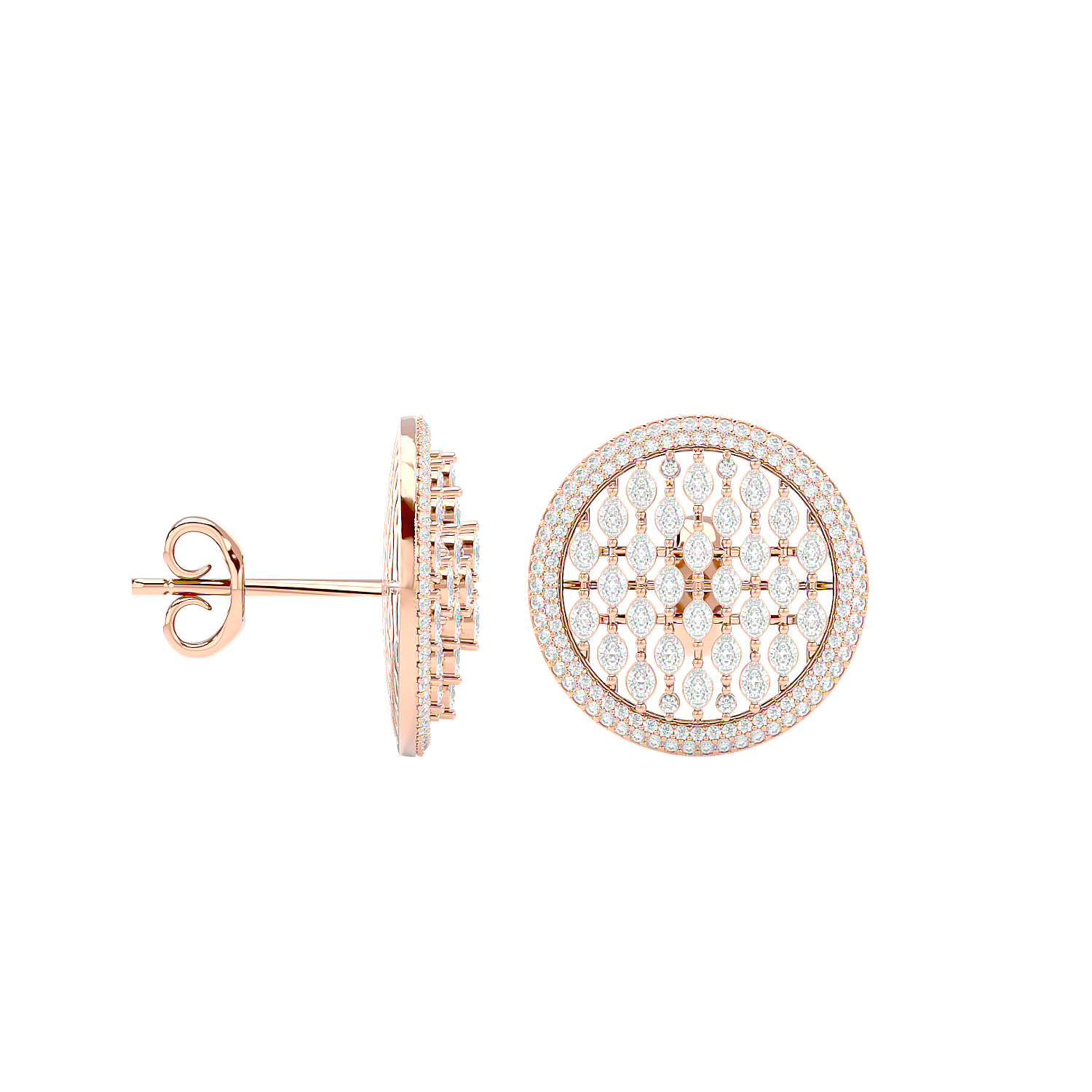 Snowball Diamond Earring