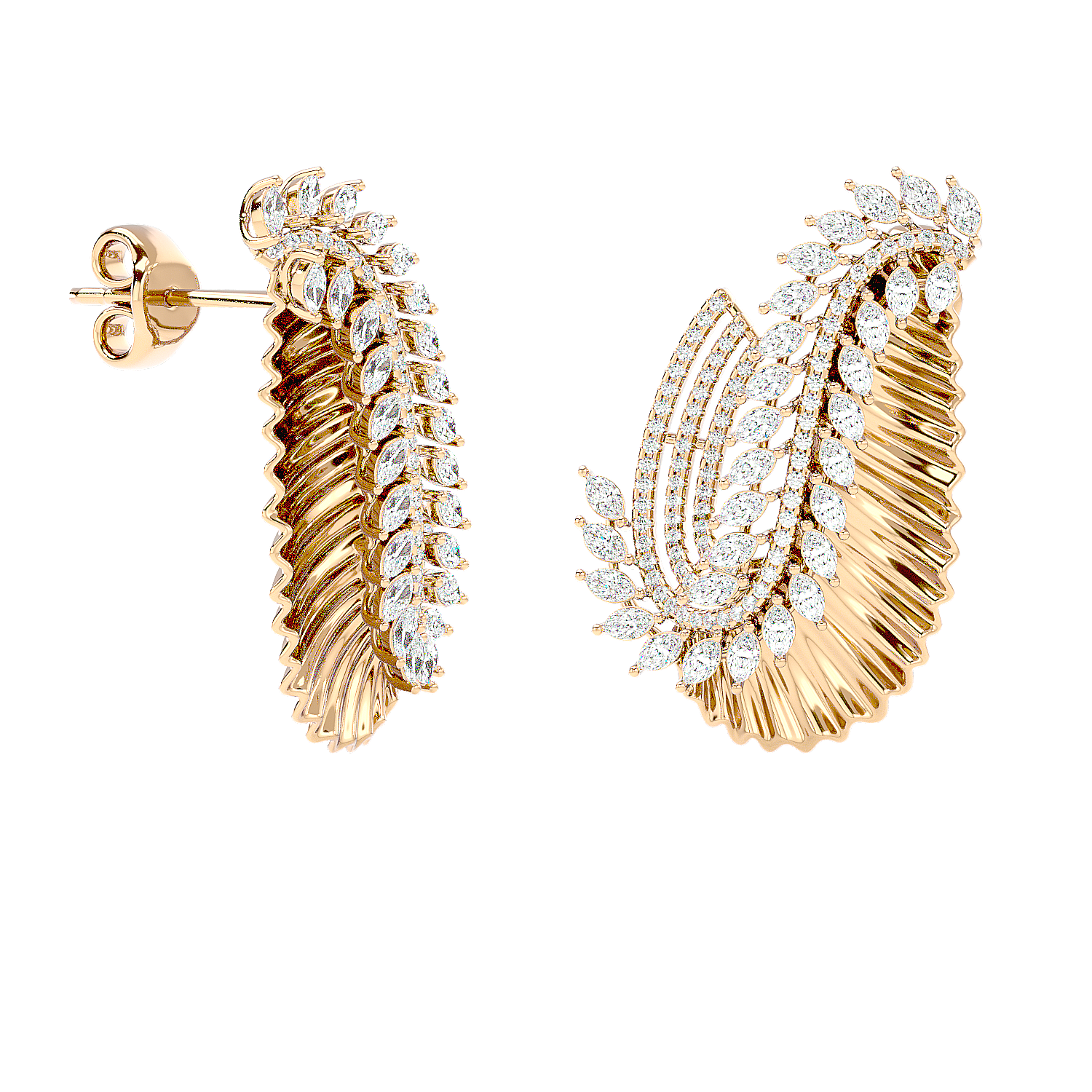 Wave Diamond Earring