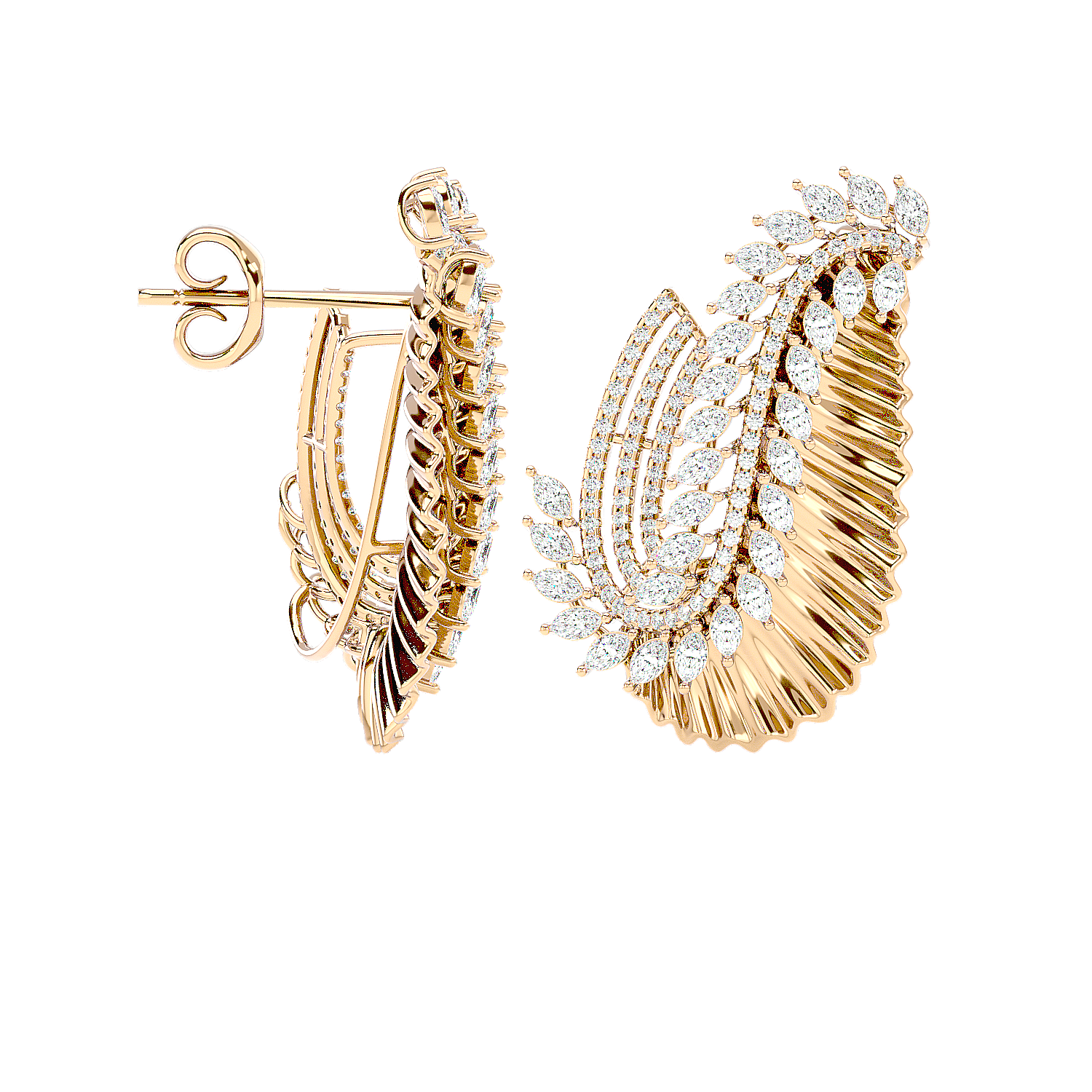 Wave Diamond Earring
