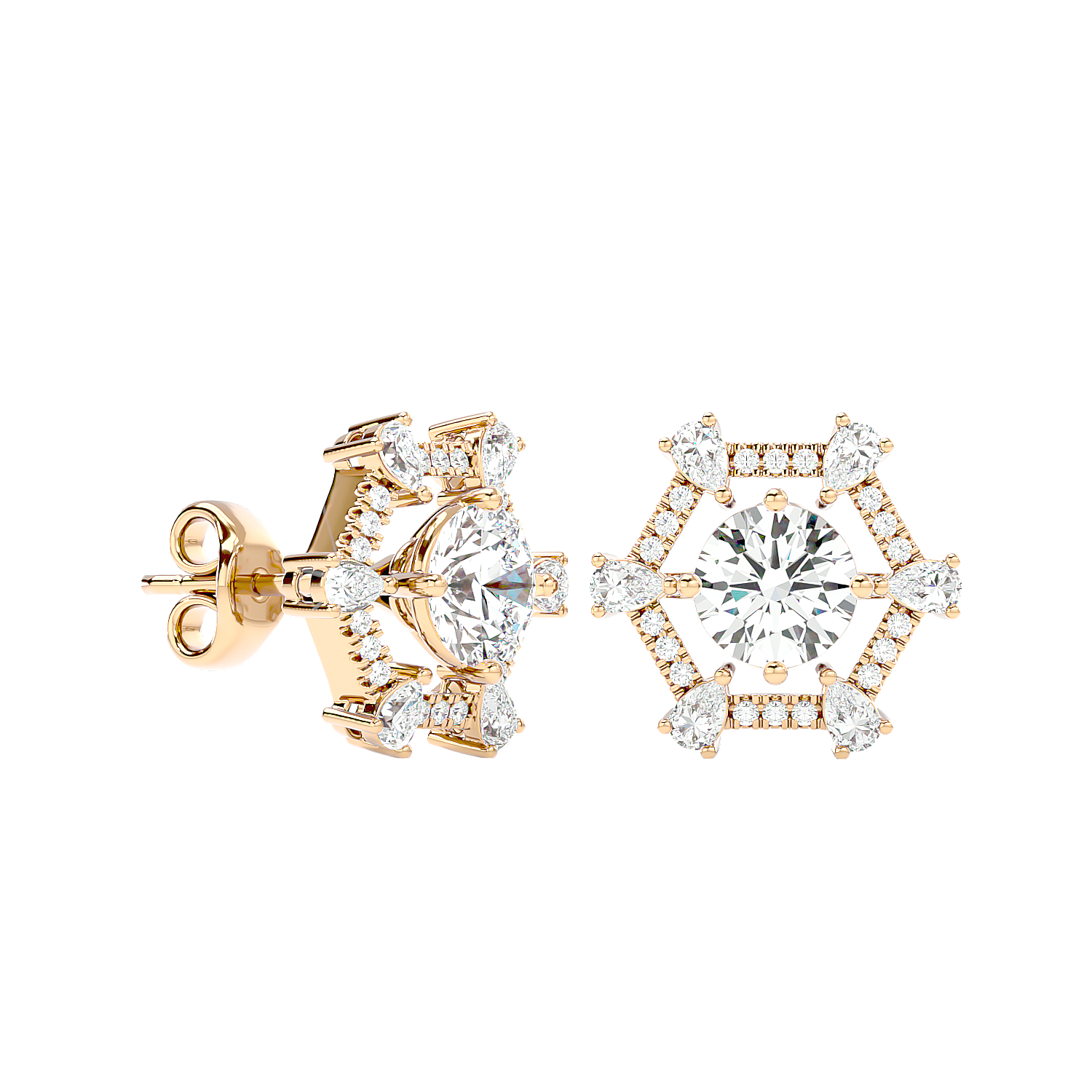 Whimsical Wavelet Diamond Earrings