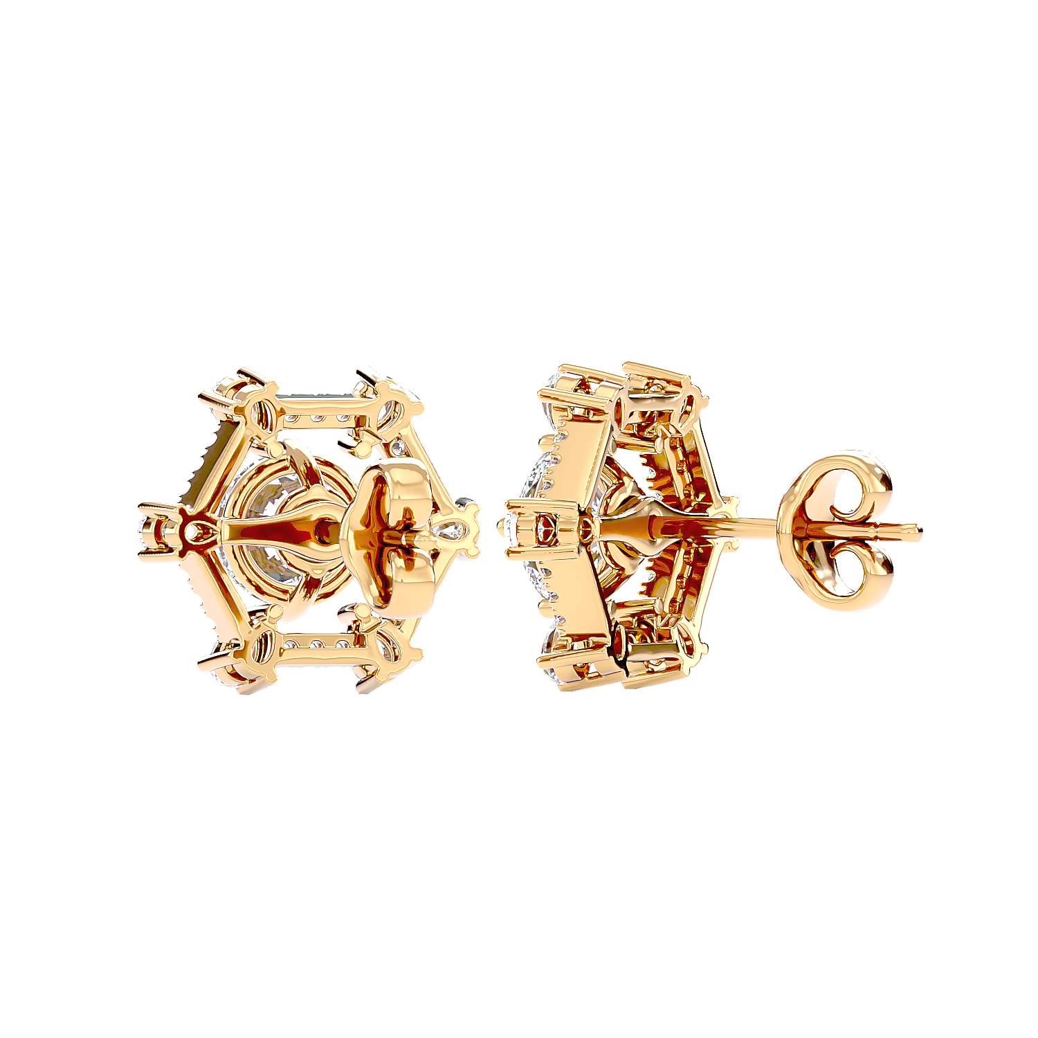 Whimsical Wavelet Diamond Earrings
