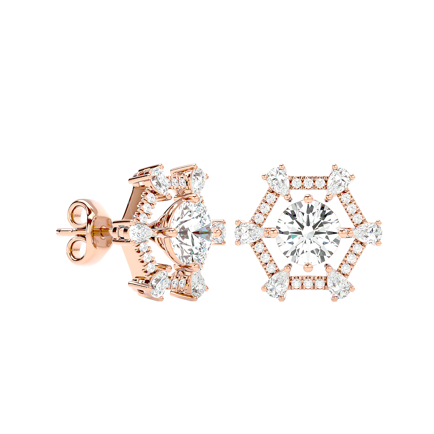 Whimsical Wavelet Diamond Earrings