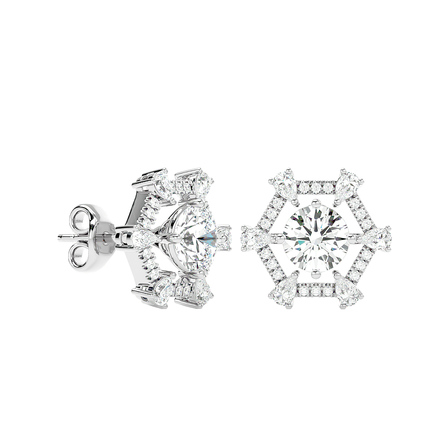 Whimsical Wavelet Diamond Earrings