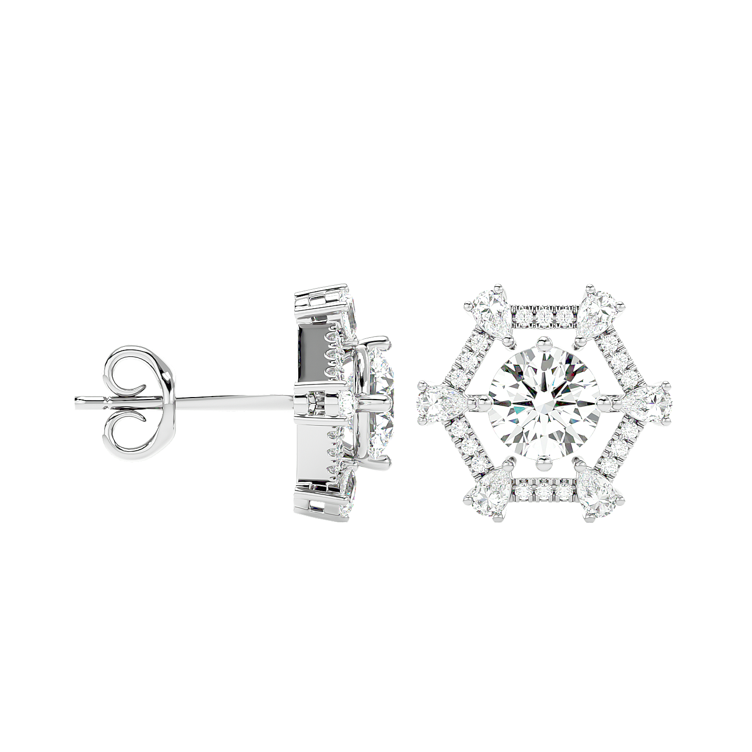 Whimsical Wavelet Diamond Earrings