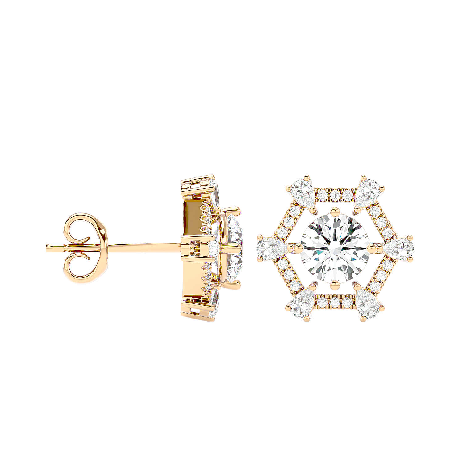 Whimsical Wavelet Diamond Earrings
