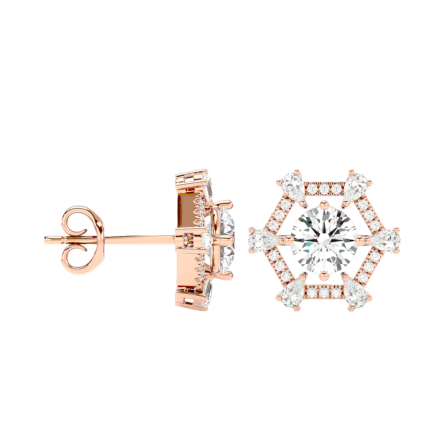 Whimsical Wavelet Diamond Earrings