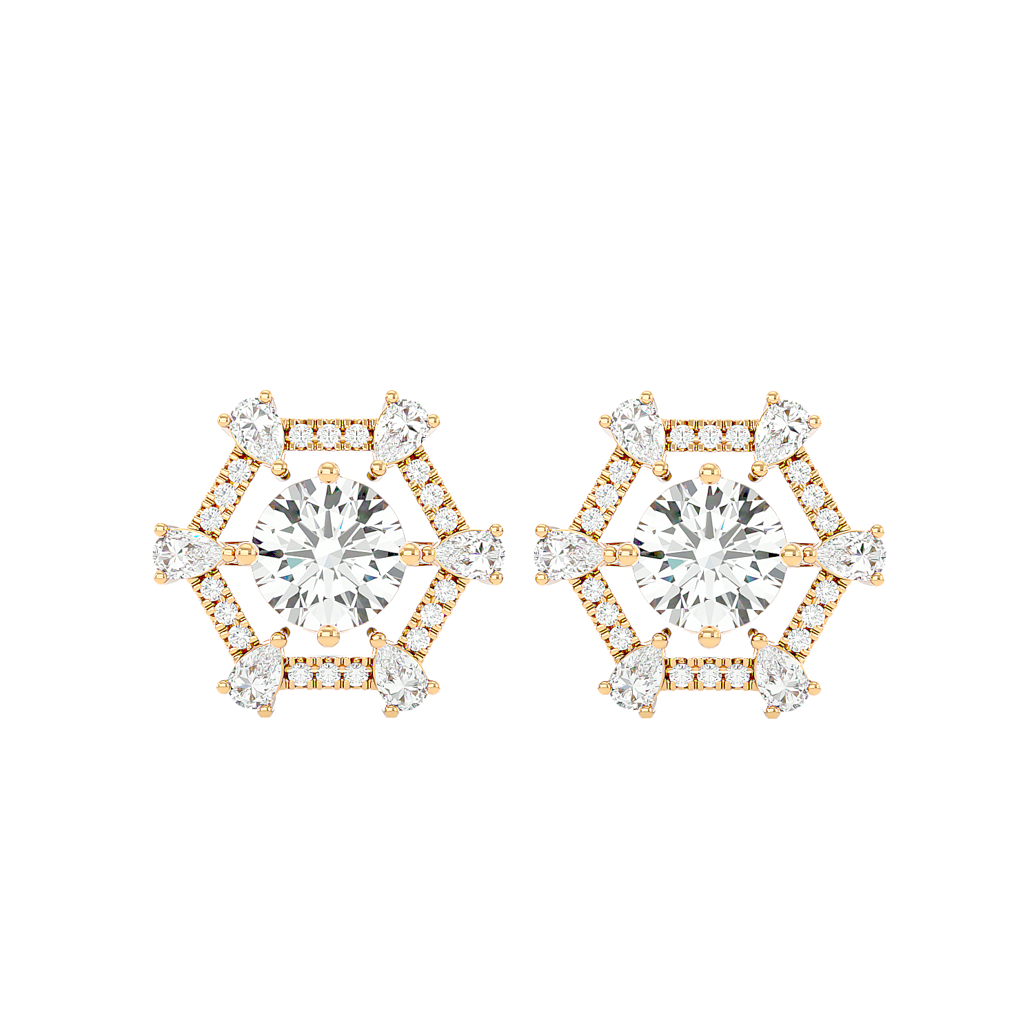 Whimsical Wavelet Diamond Earrings
