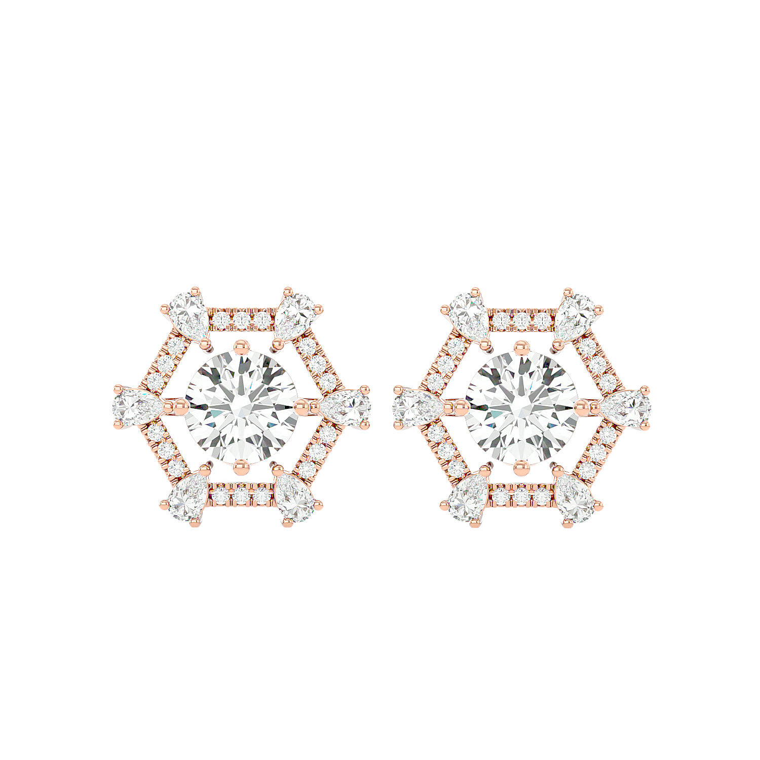 Whimsical Wavelet Diamond Earrings