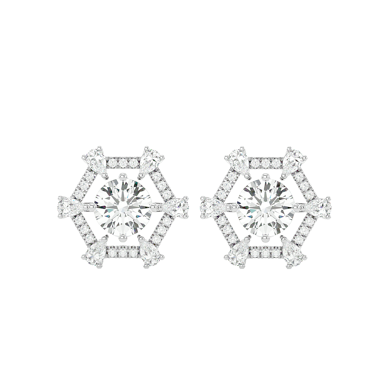 Whimsical Wavelet Diamond Earrings