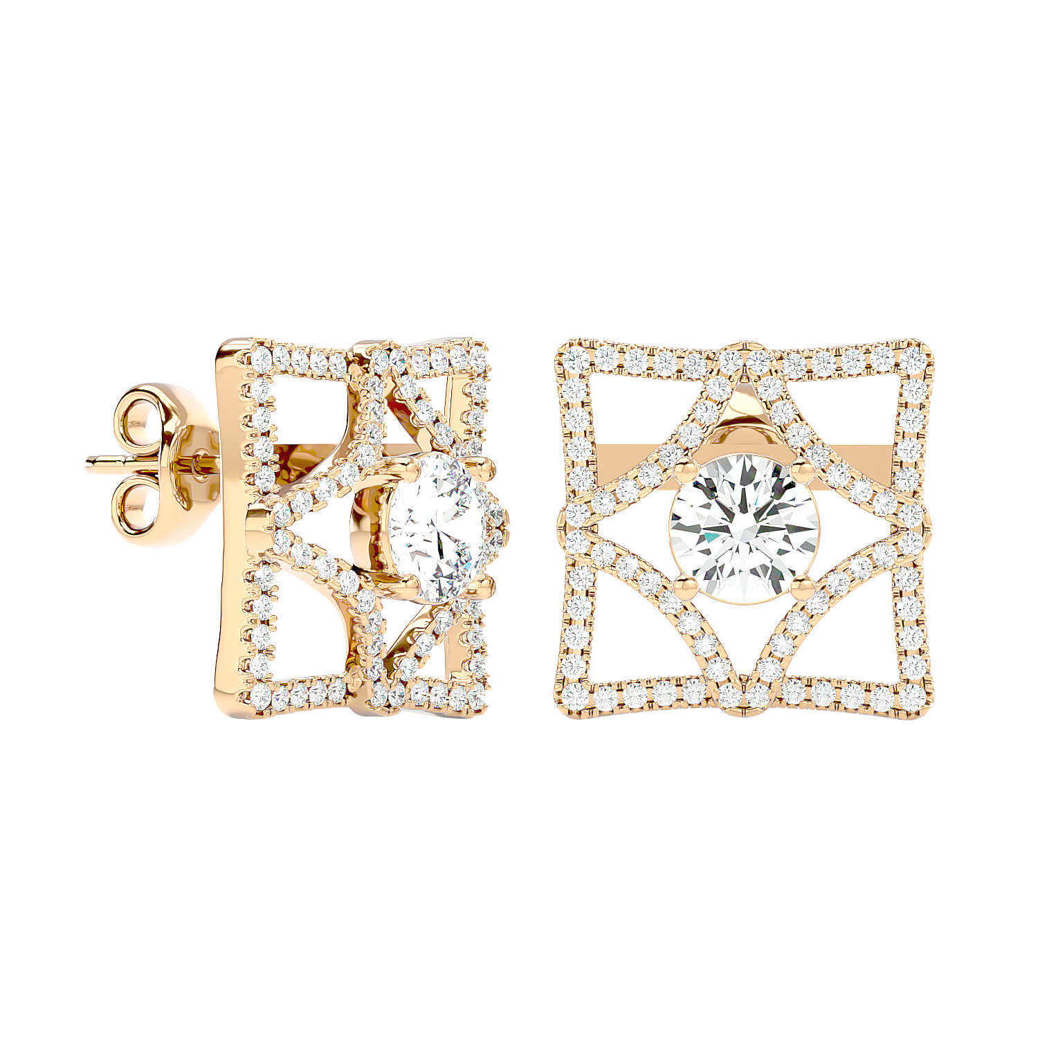 Square Diamond Earrings