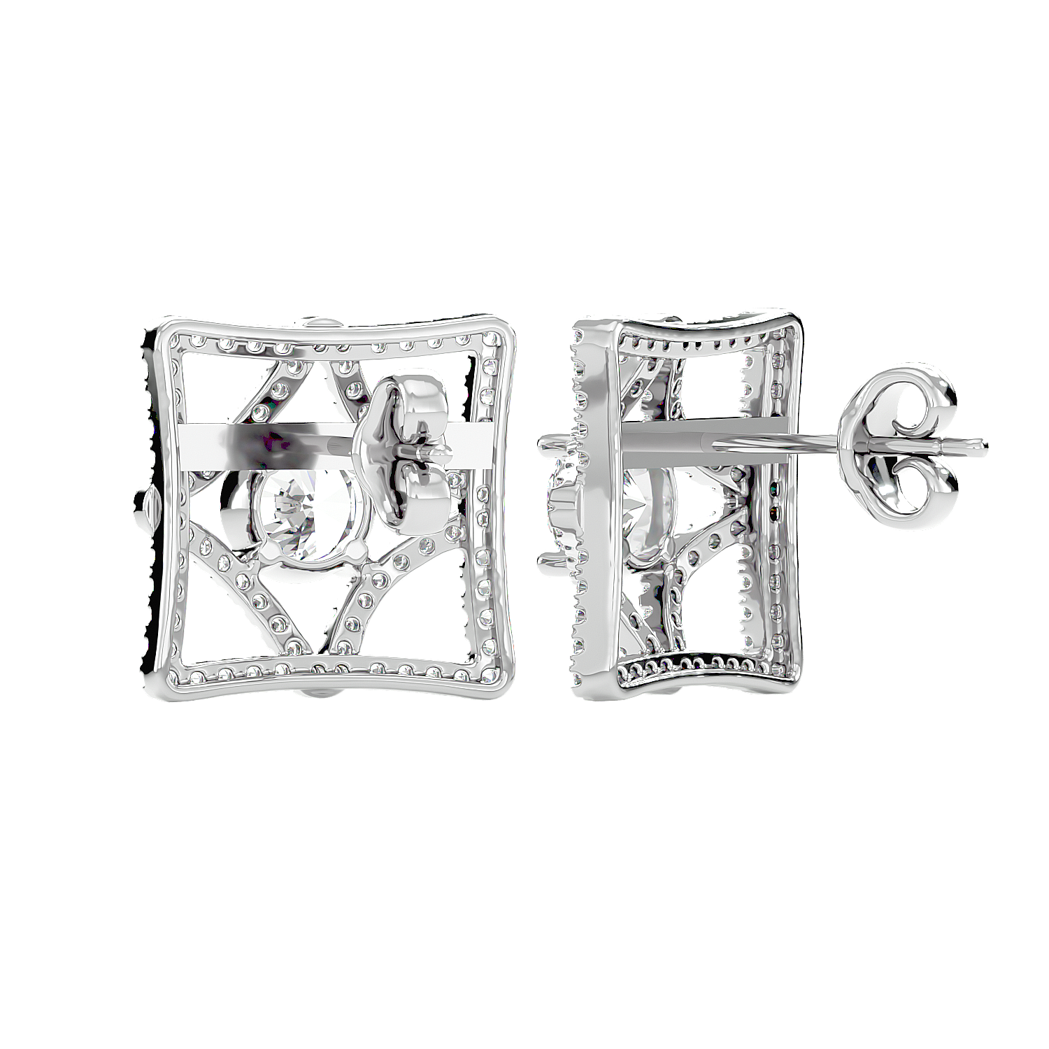 Square Diamond Earrings