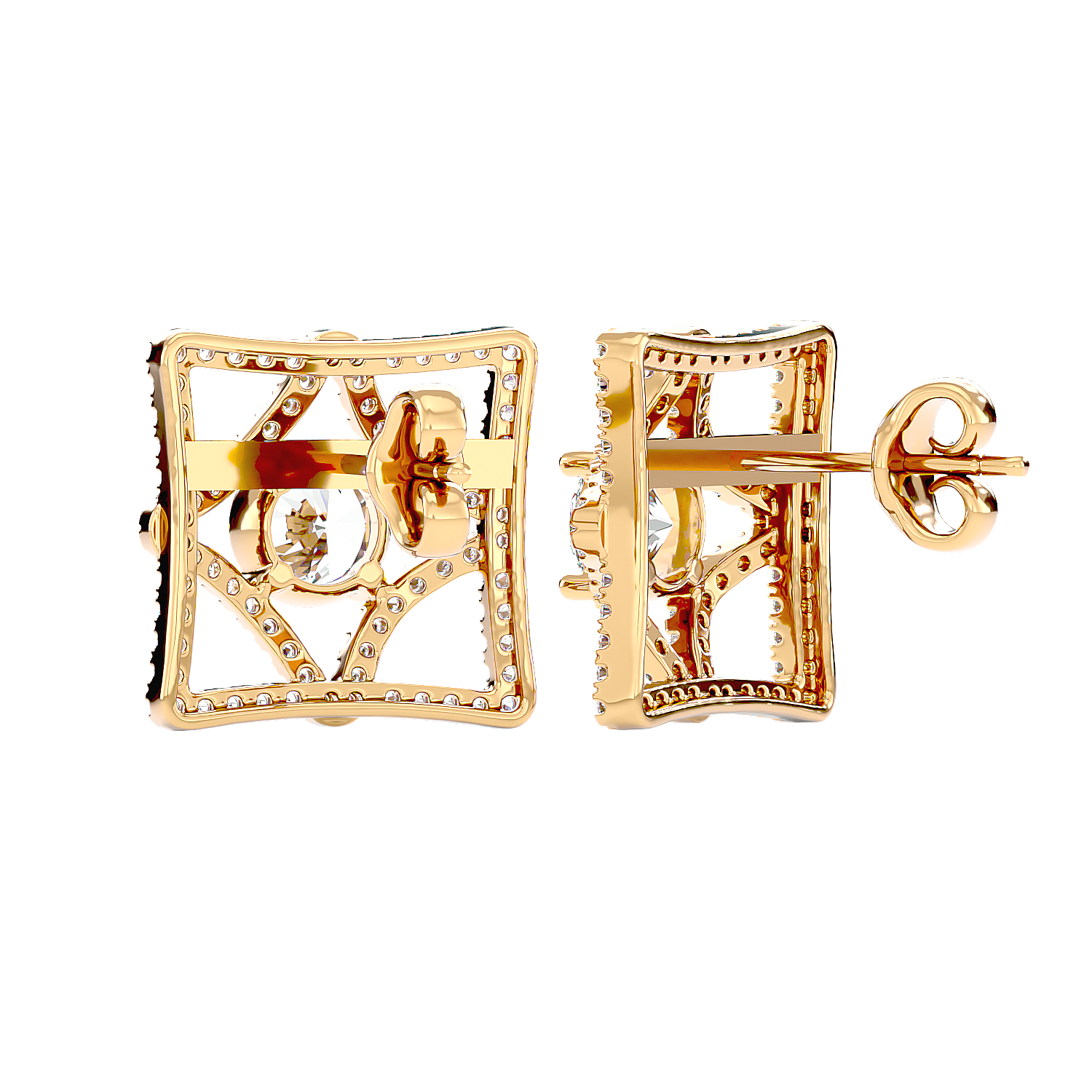 Square Diamond Earrings