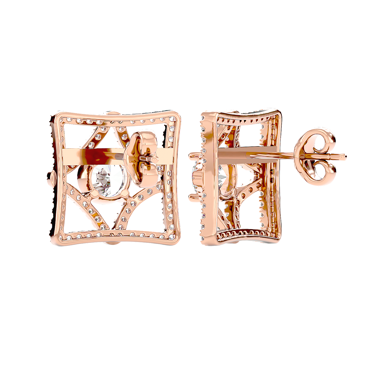 Square Diamond Earrings