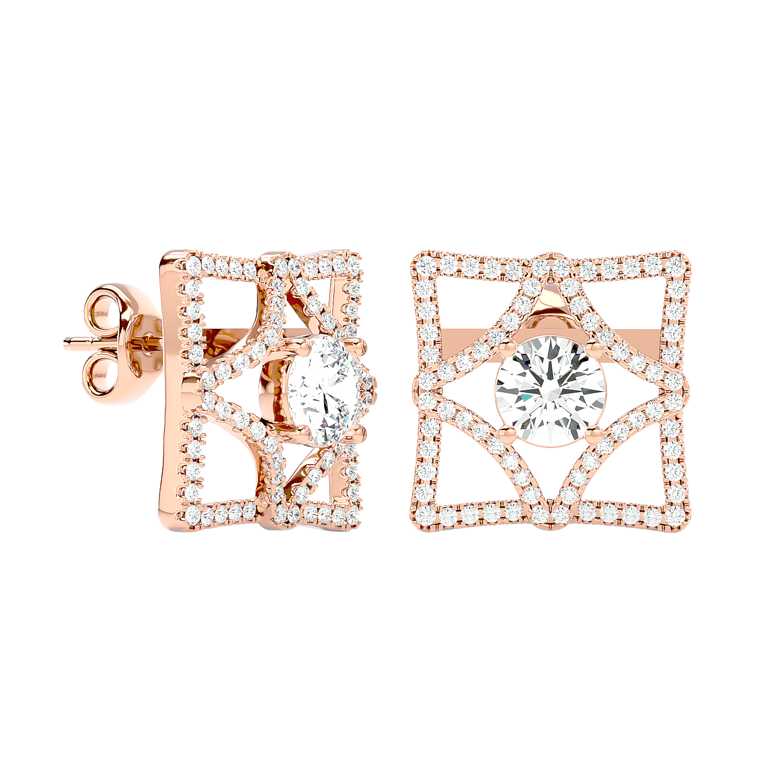 Square Diamond Earrings