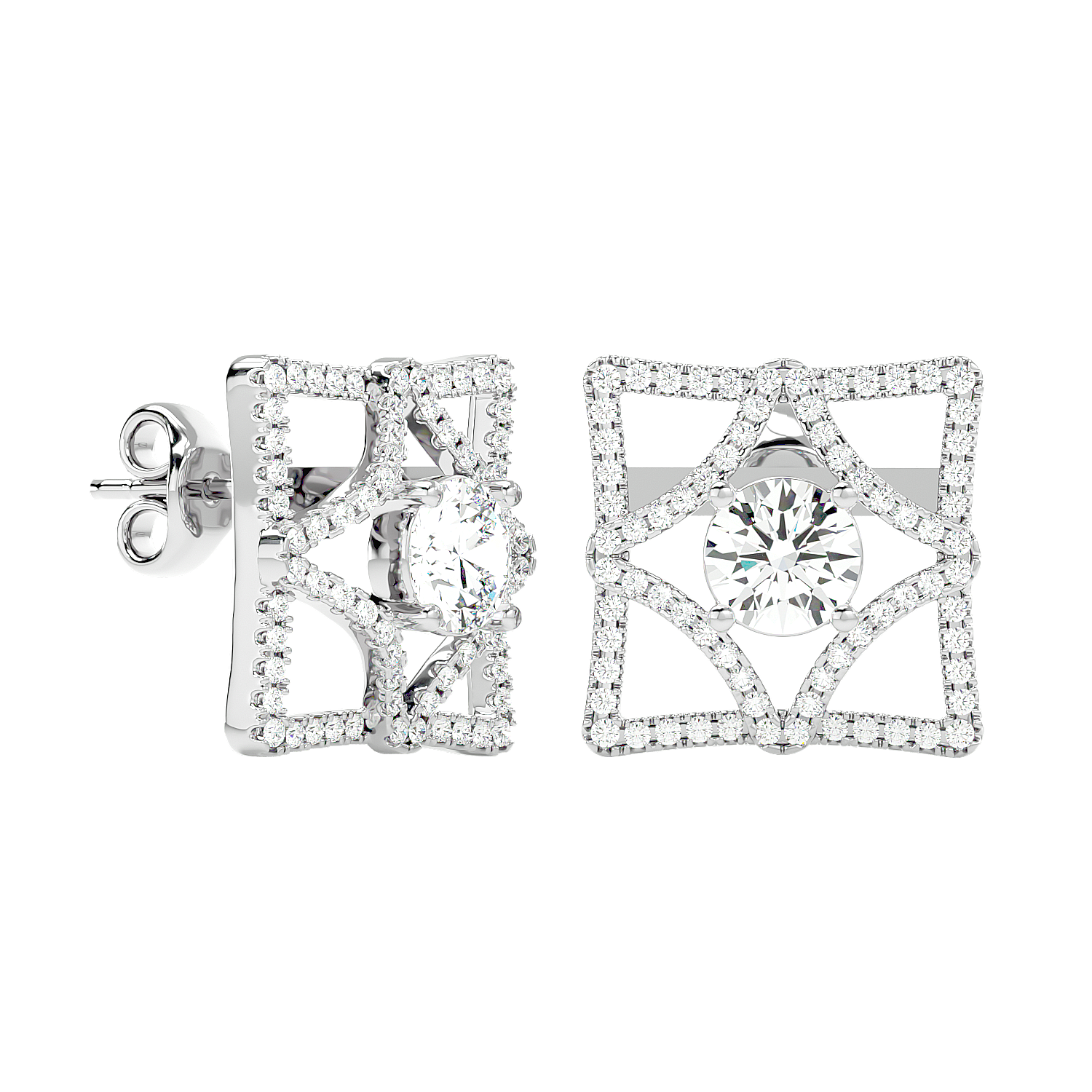 Square Diamond Earrings
