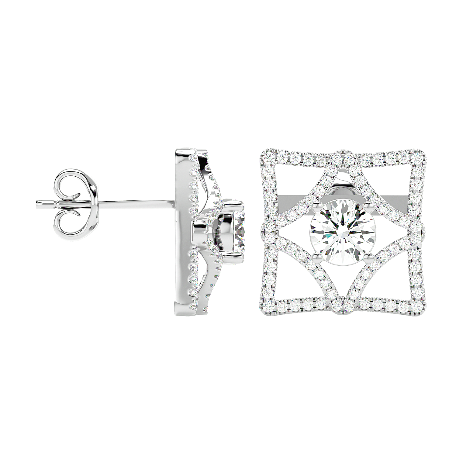 Square Diamond Earrings