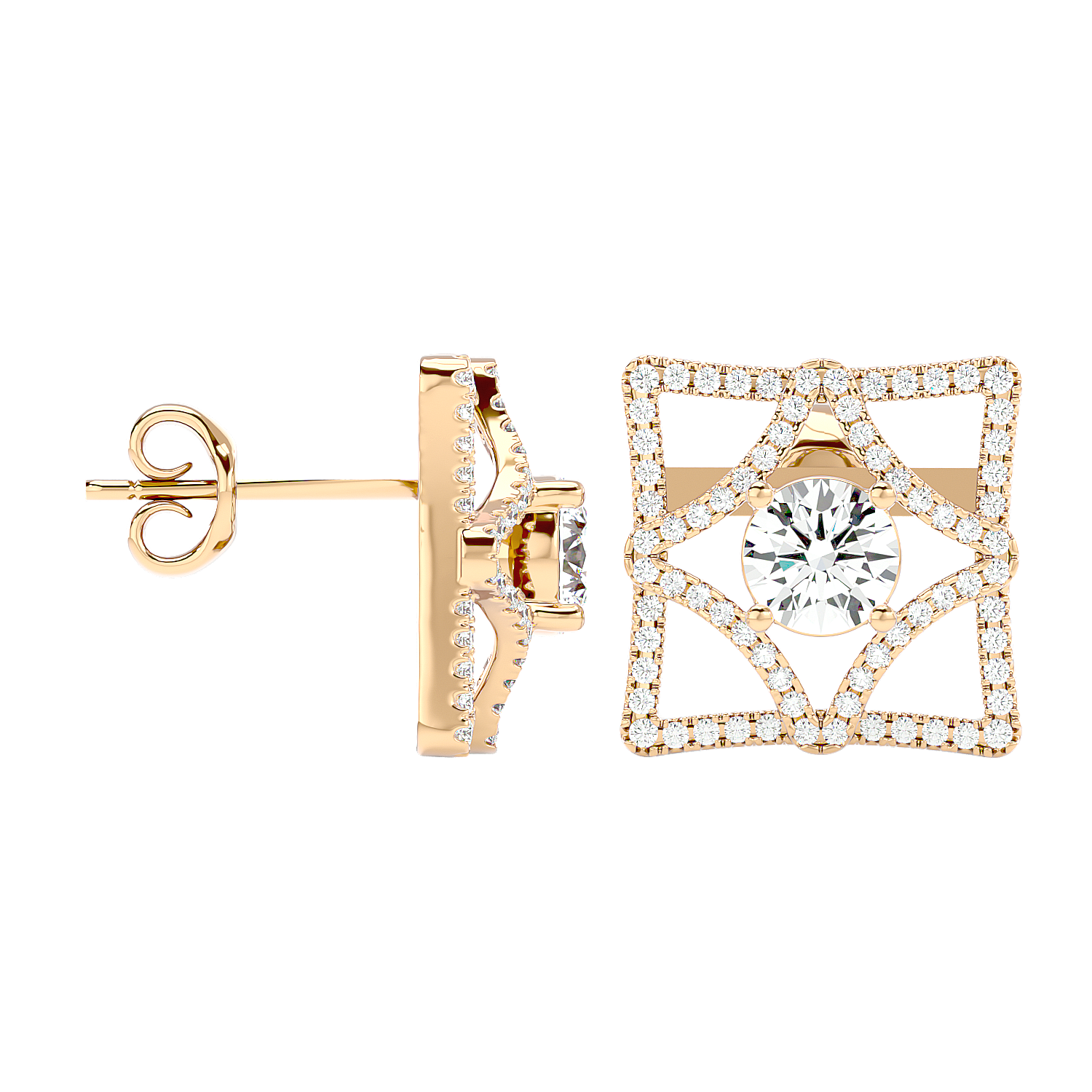 Square Diamond Earrings