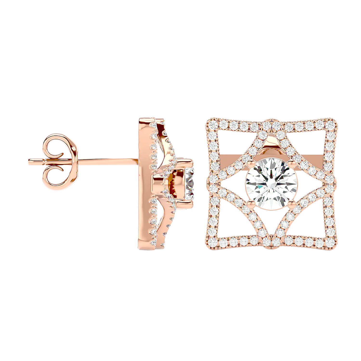 Square Diamond Earrings