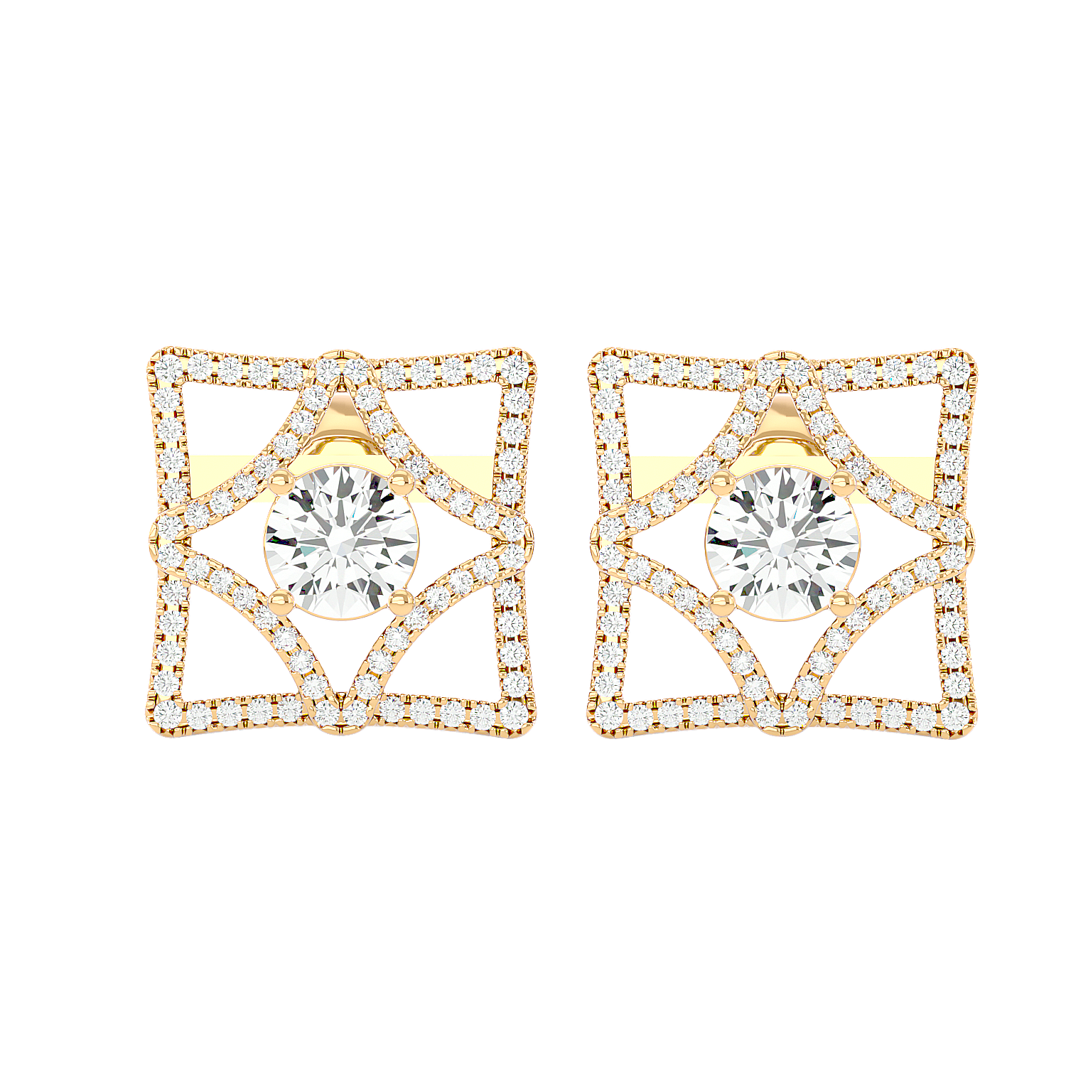 Square Diamond Earrings