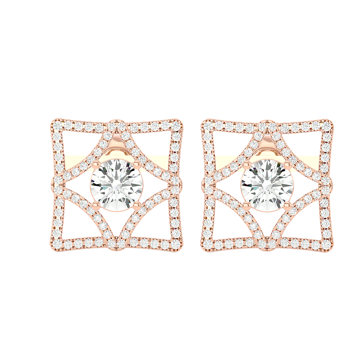 Square Diamond Earrings