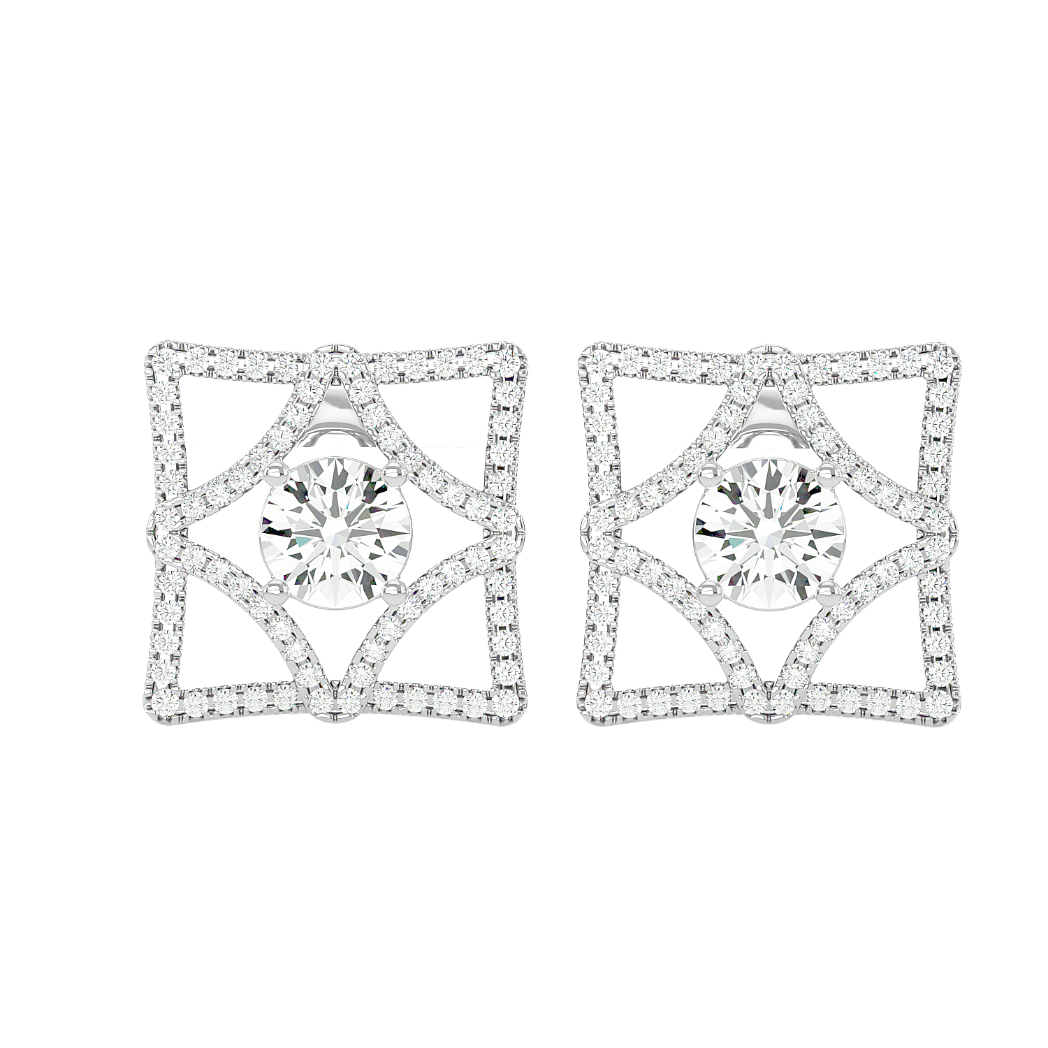 Square Diamond Earrings