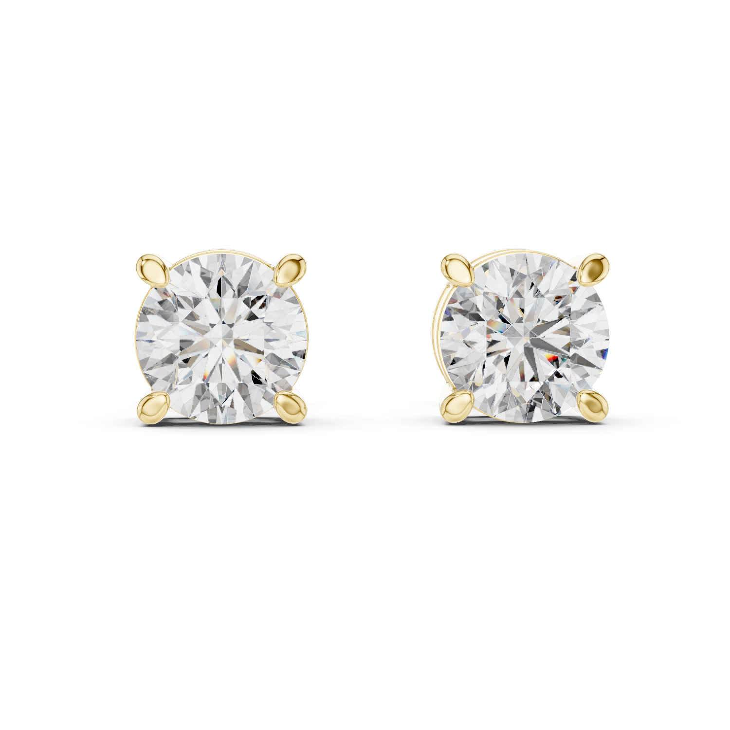 The Imperial Round Cut Diamond Basket Studs