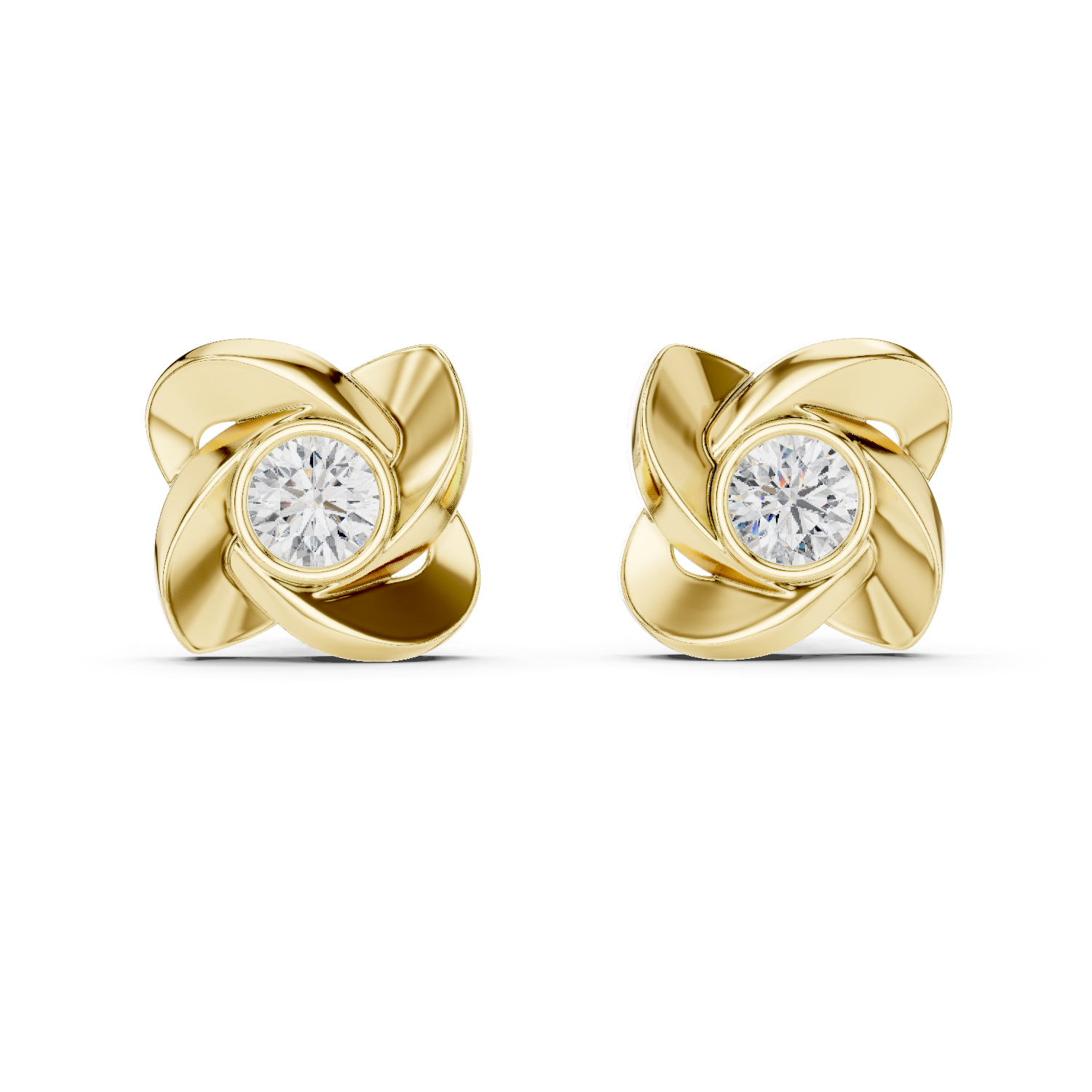 Aura Sculpted Bloom Diamond Studs