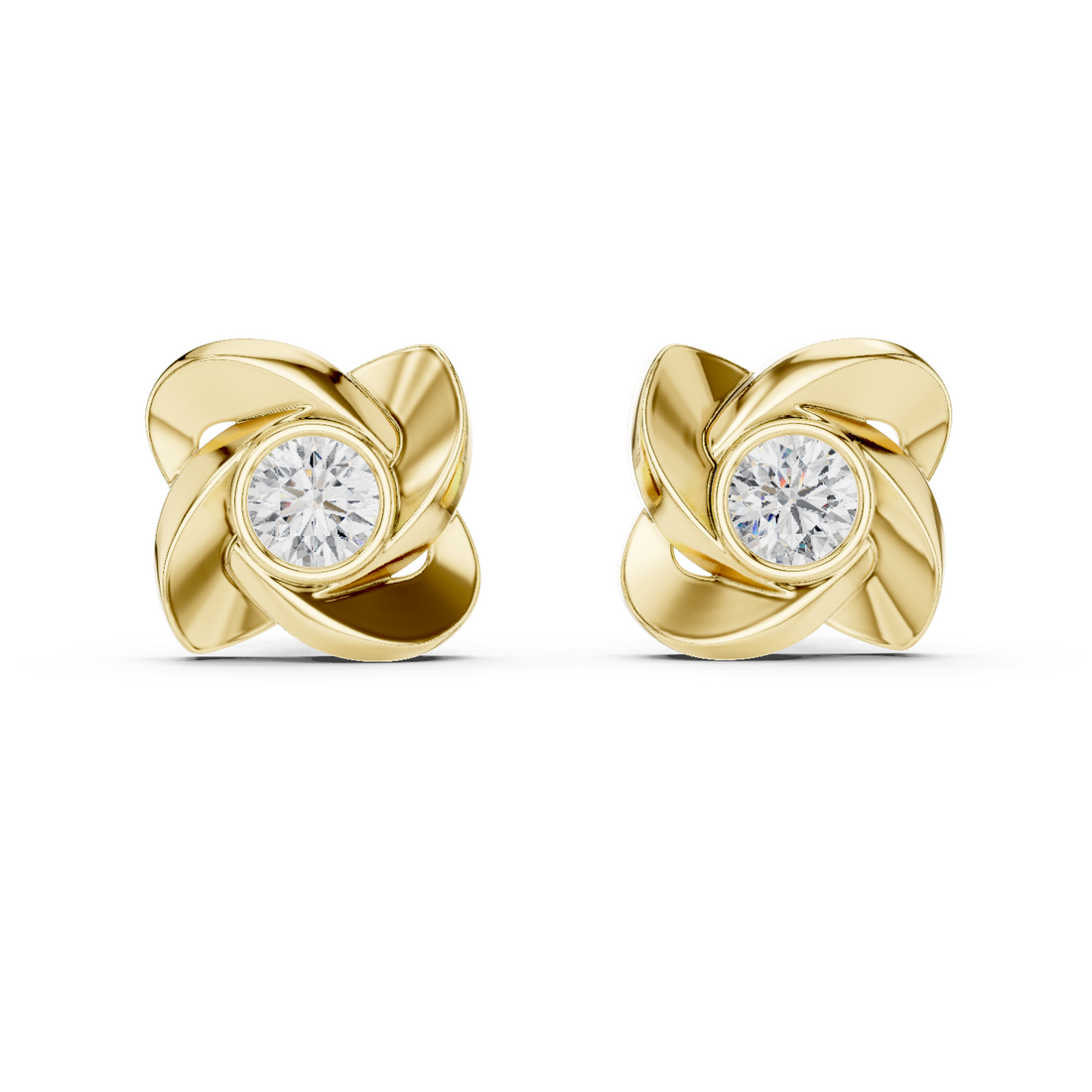 Aura Sculpted Bloom Diamond Studs