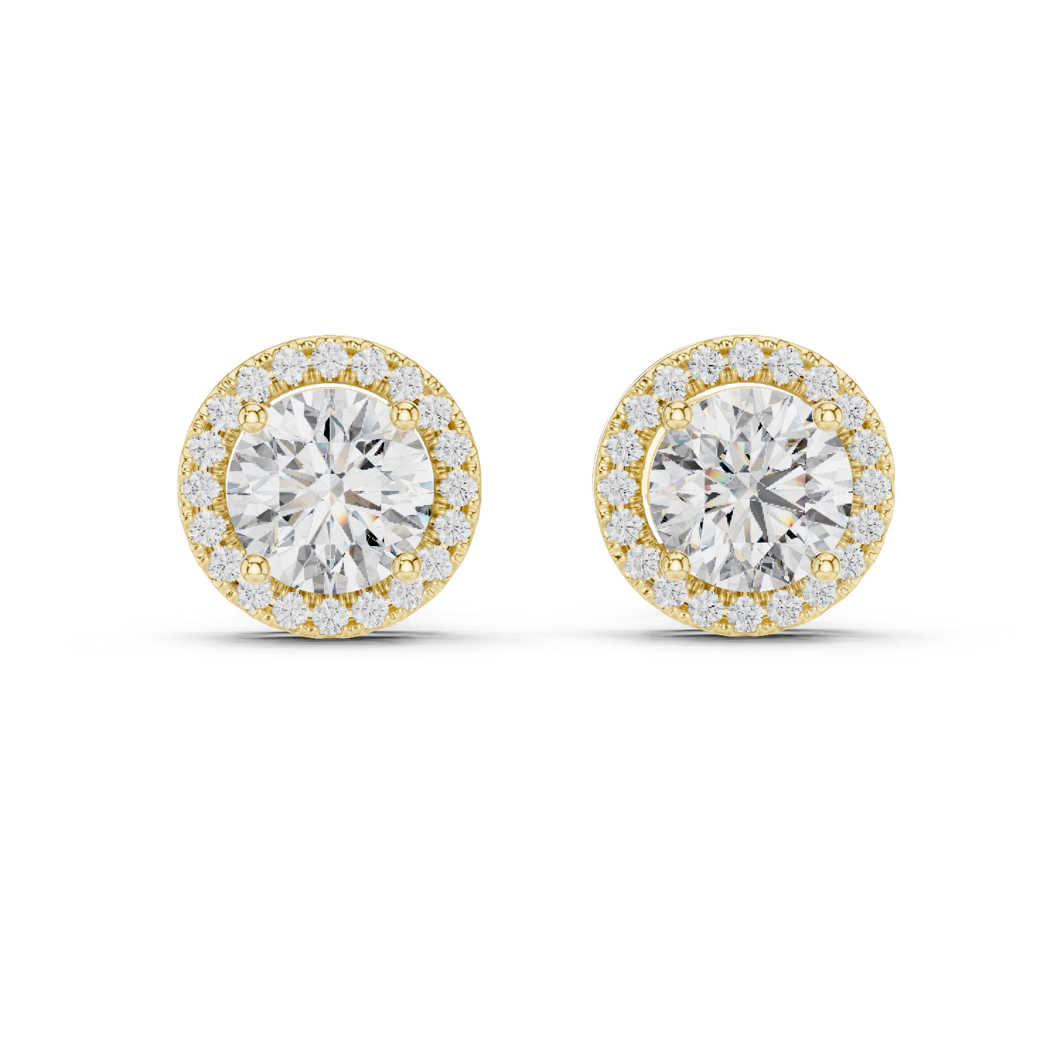 Radiant Round Cut Diamond Studs