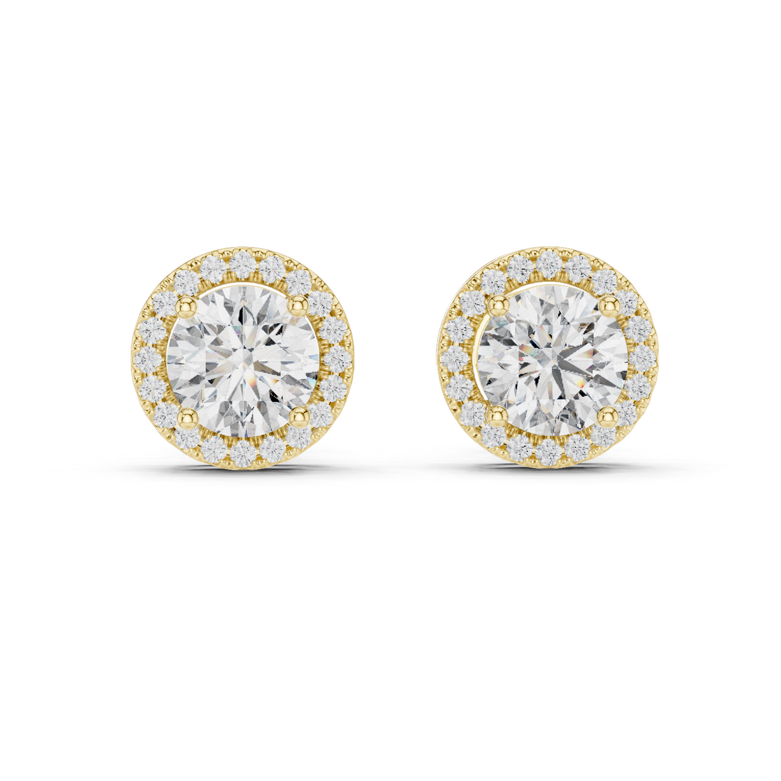 Radiant Round Cut Diamond Studs
