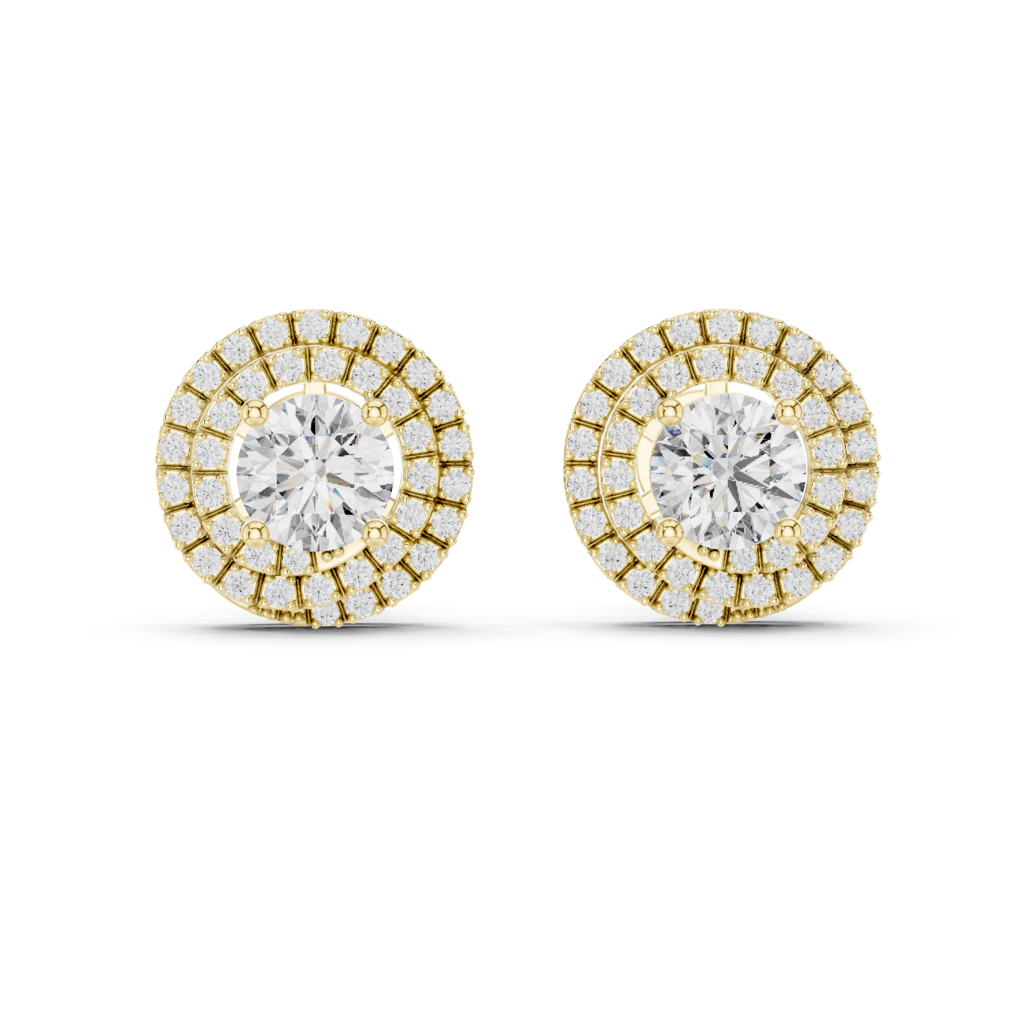 Celestial Double Frame Solitaire Diamond Studs
