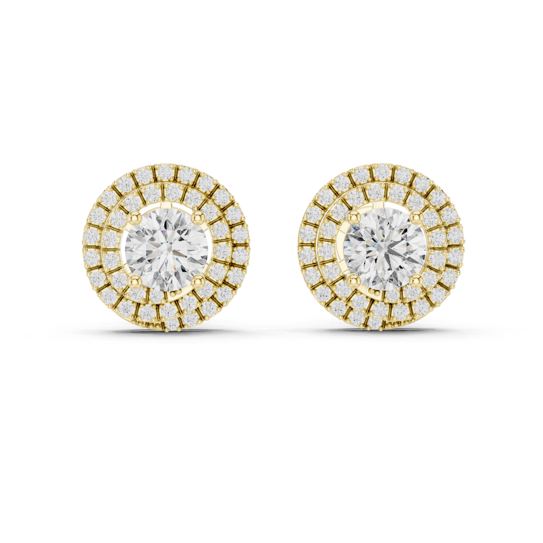 Celestial Double Frame Solitaire Diamond Studs