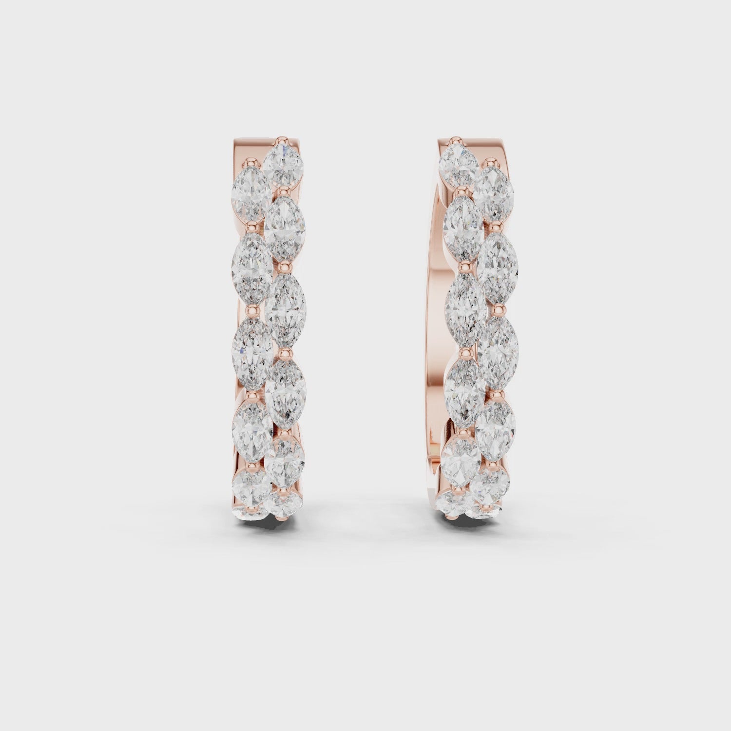 Marquise Diamond Eternity Hoop Earrings