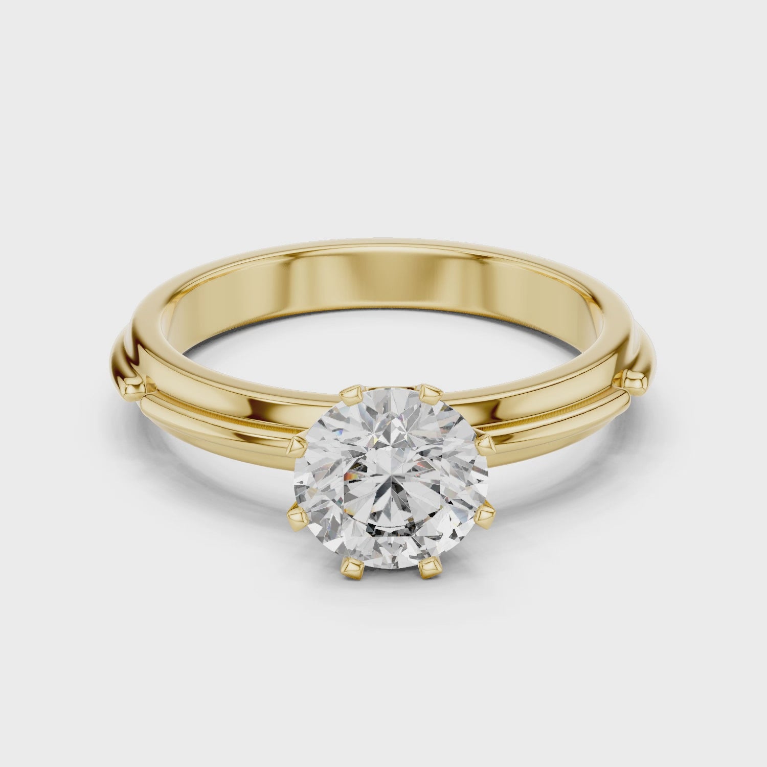 1.0 ct Six-Prong Tapered Solitaire Engagement Ring