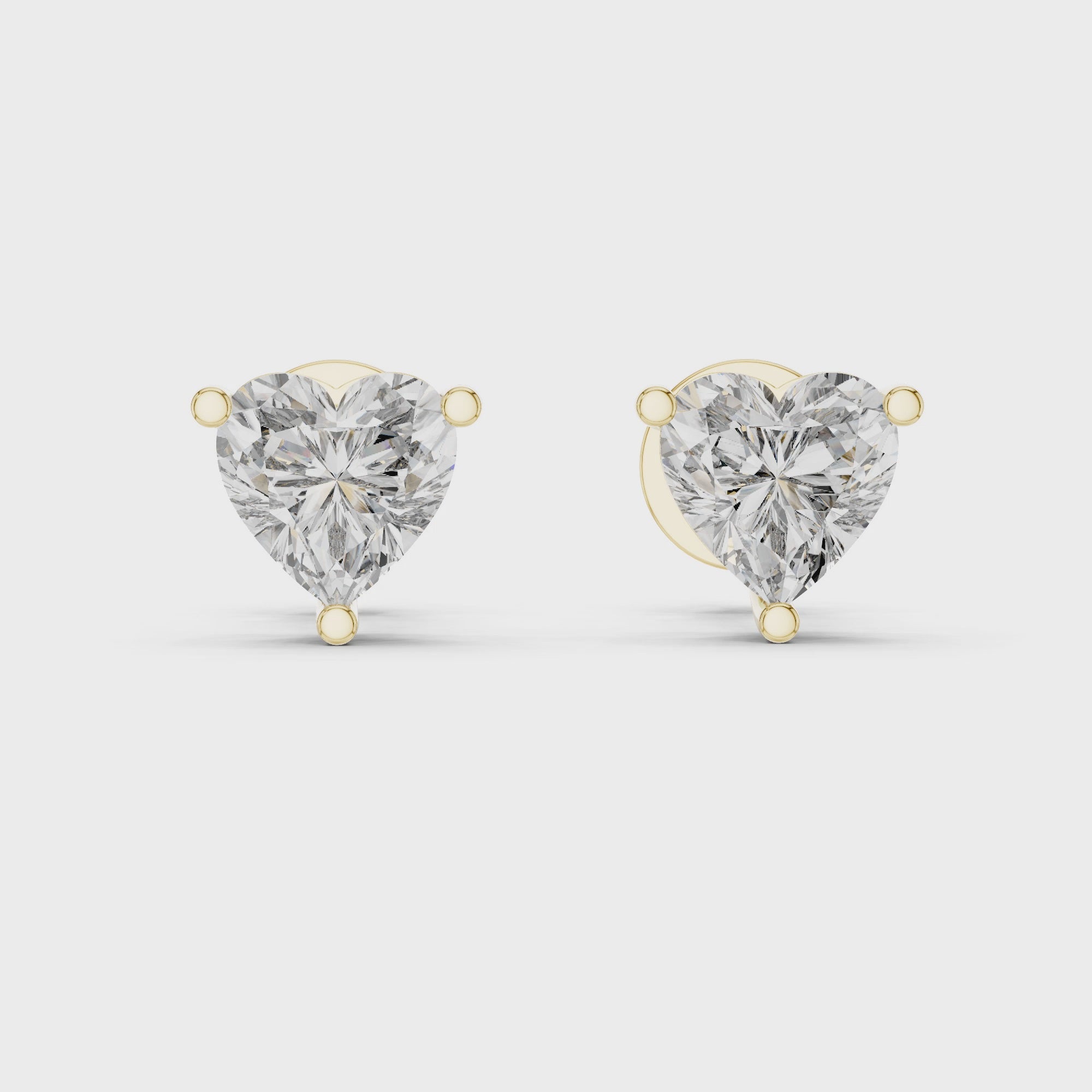 Heart Cut Diamond Solitaire Stud