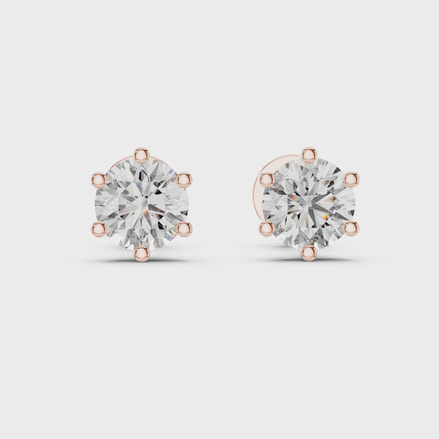Classic 6-Prong Round Solitaire Diamond Stud