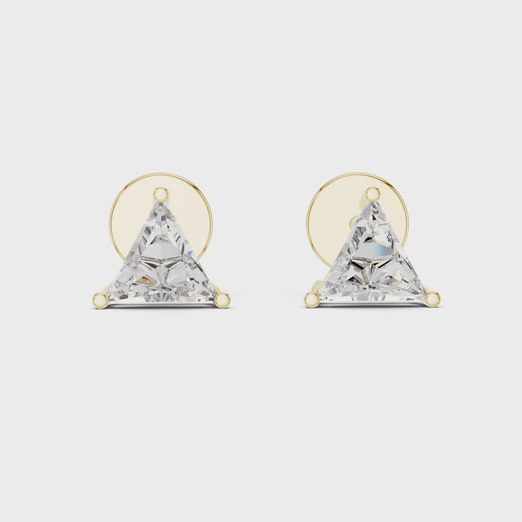 Trillion Cut Diamond Solitaire Stud