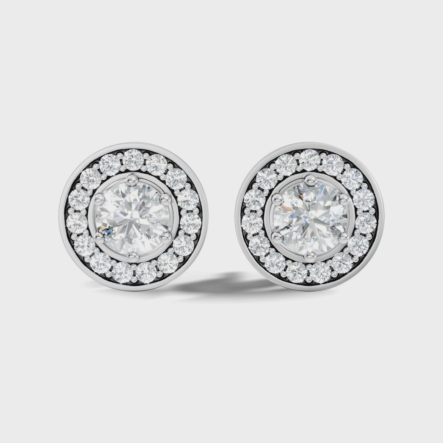 Round Solitaire Halo Stud