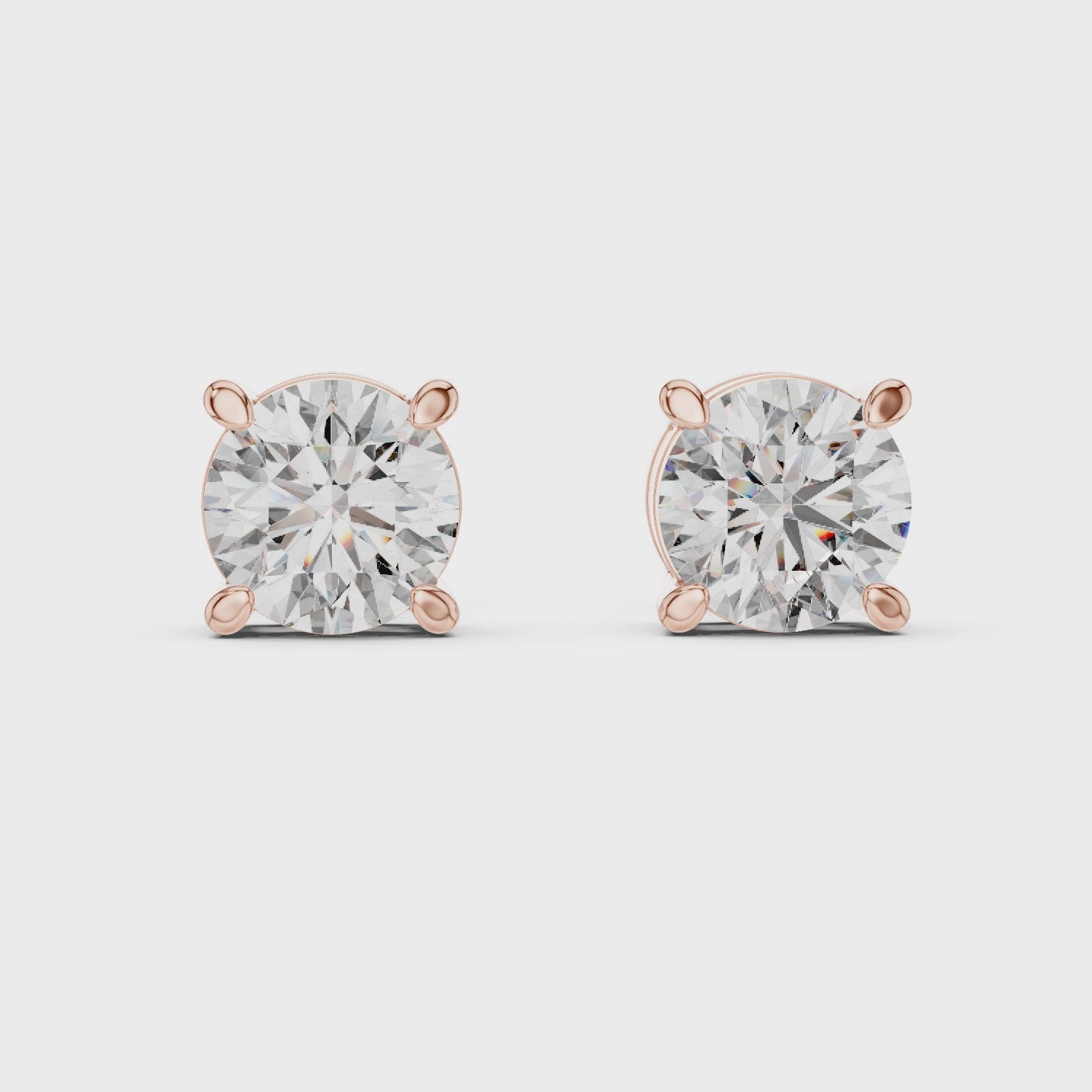 The Imperial Round Cut Diamond Basket Studs