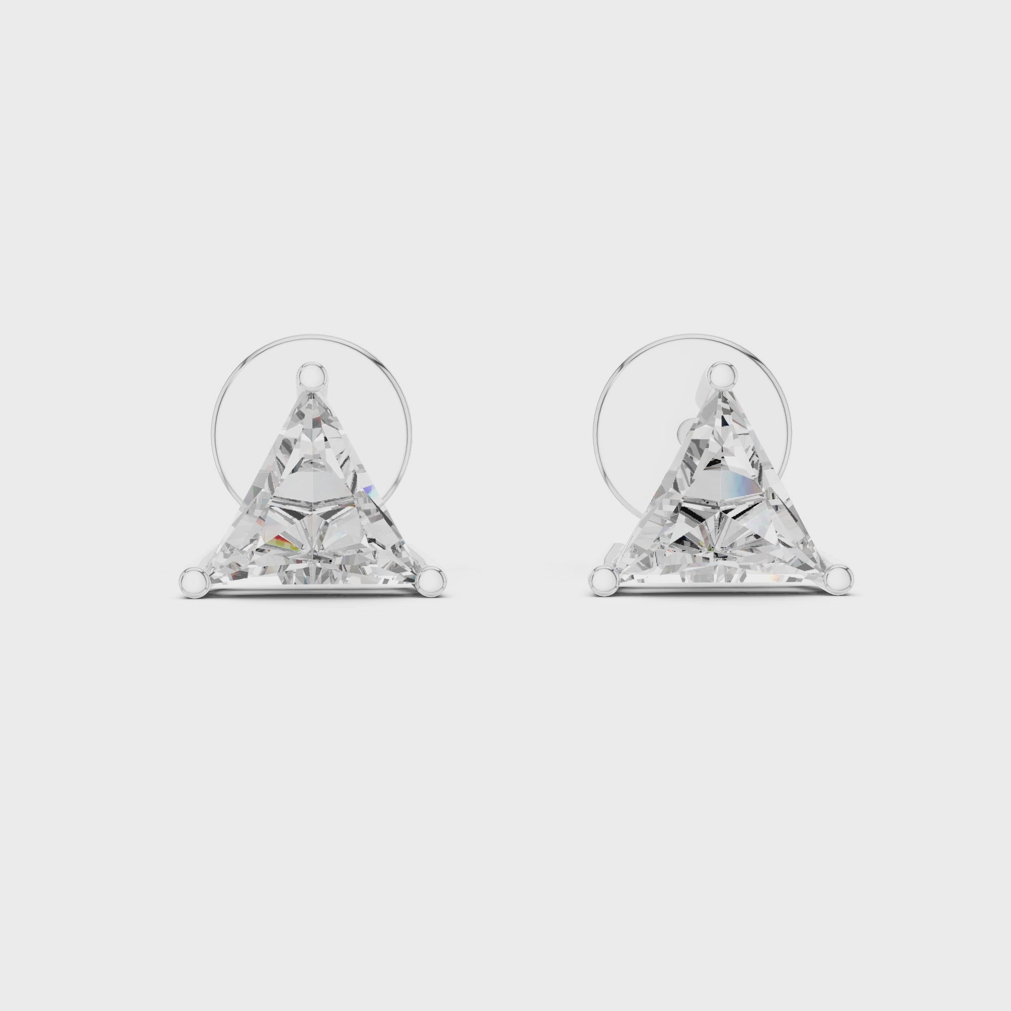 Trillion Cut Diamond Solitaire Stud