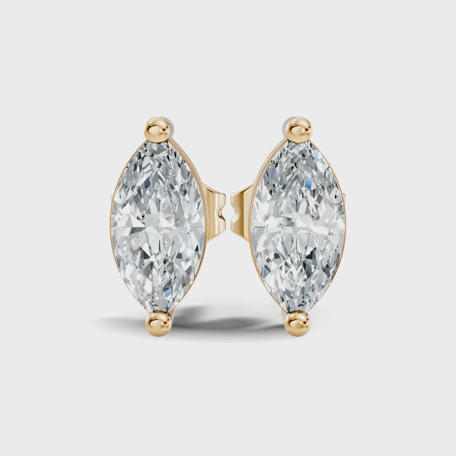 Marquise Cut Diamond Solitaire Stud  (1.27 TCW)