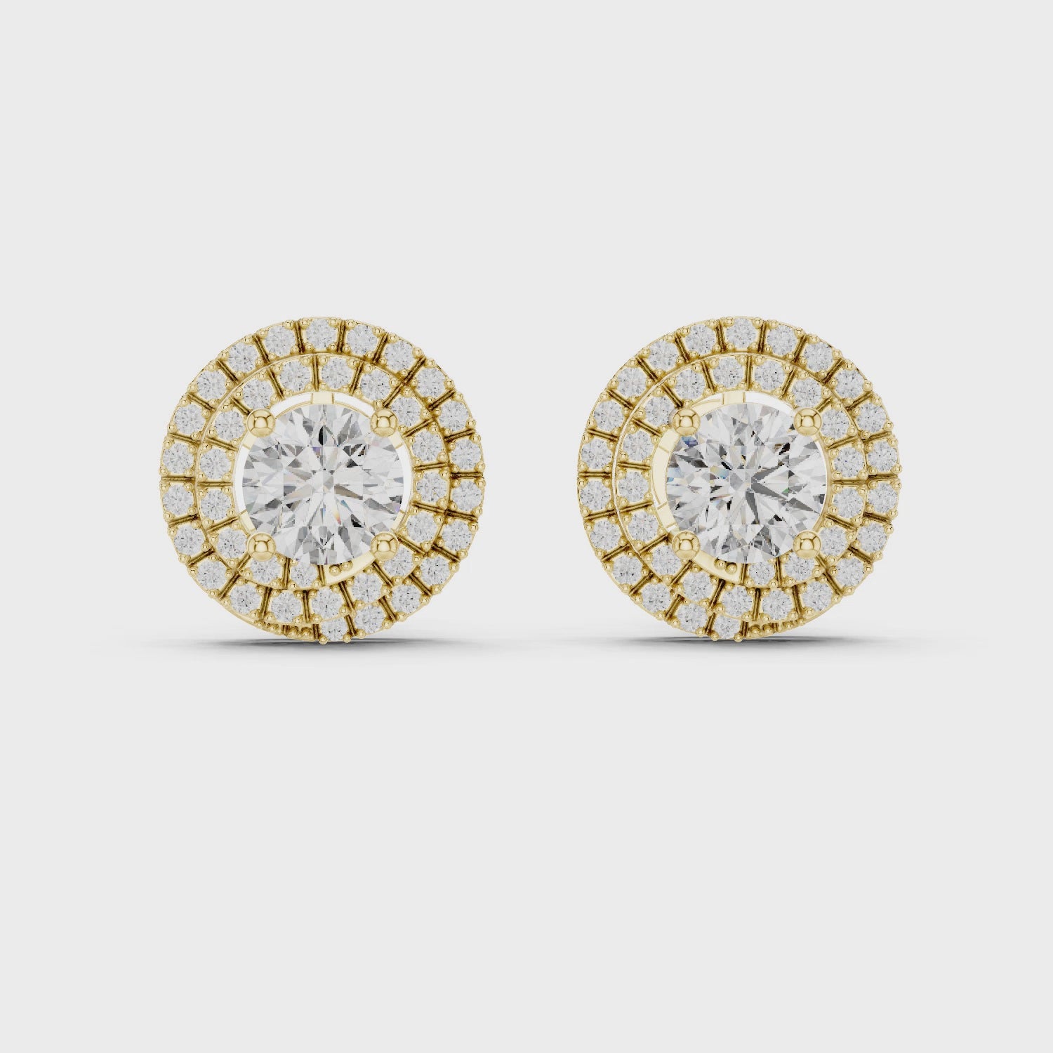 Celestial Double Frame Solitaire Diamond Studs