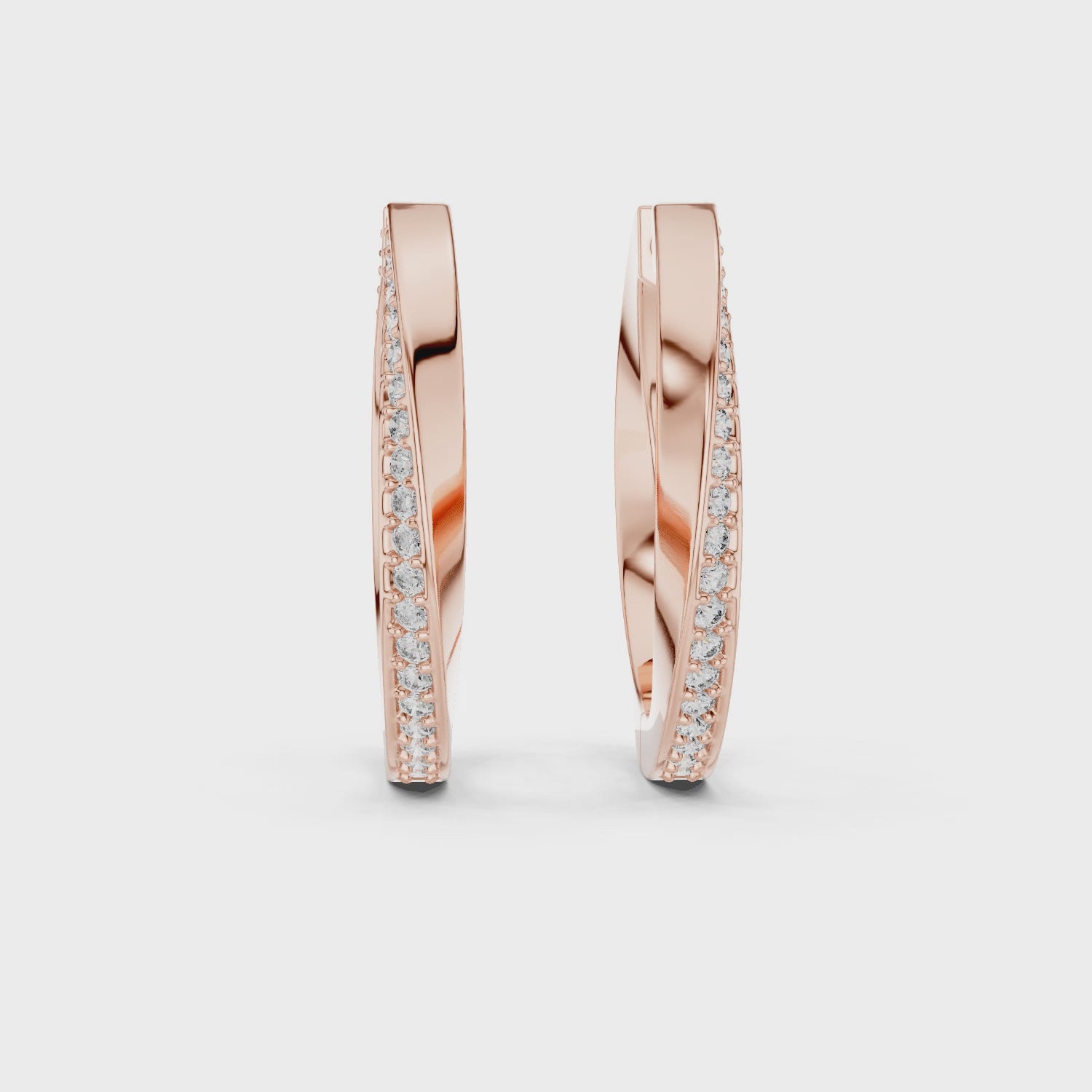 Dual-Row Pavé Diamond Hoop Earrings