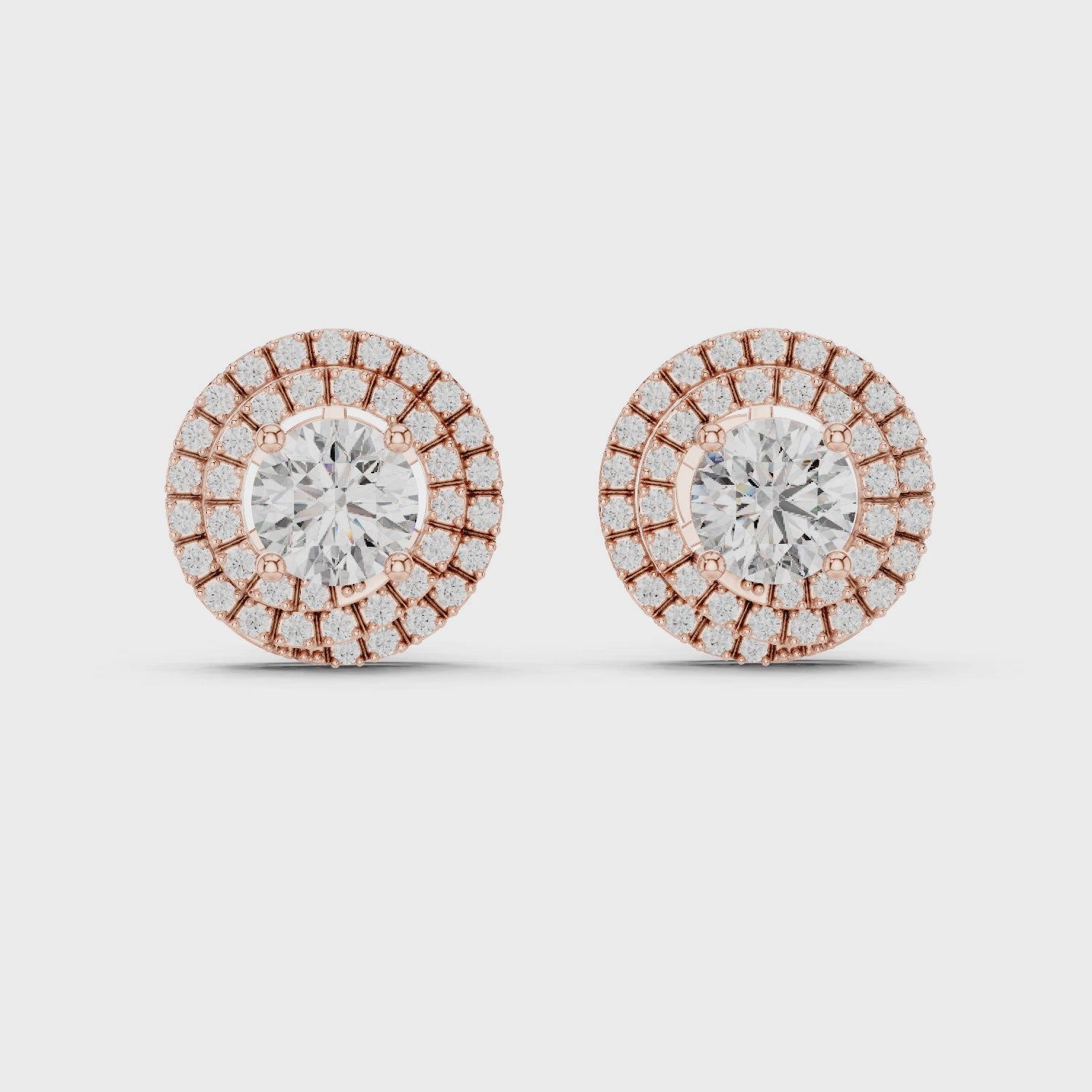 Celestial Double Frame Solitaire Diamond Studs