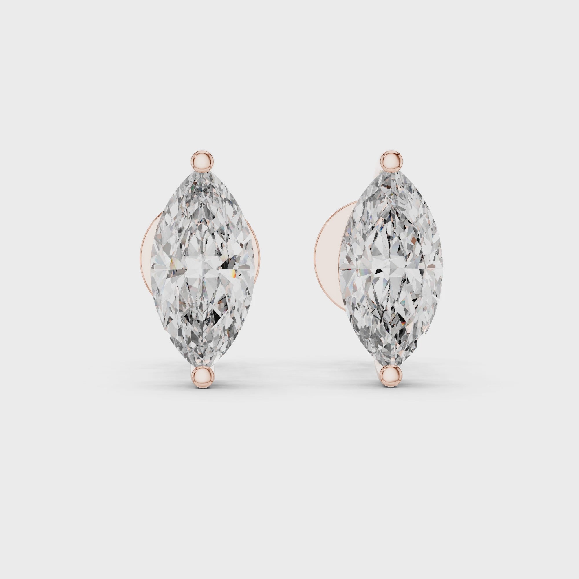 Classic 0.75CT Marquise Diamond Solitaire Studs