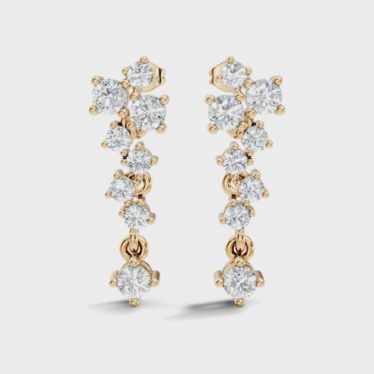 Asymmetric Cluster Drop Earrings