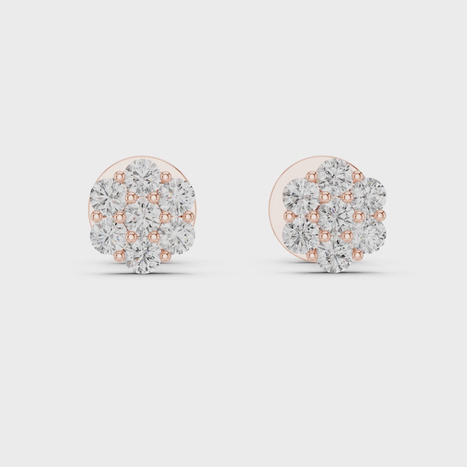 7-Stone Diamond Flower Cluster Stud