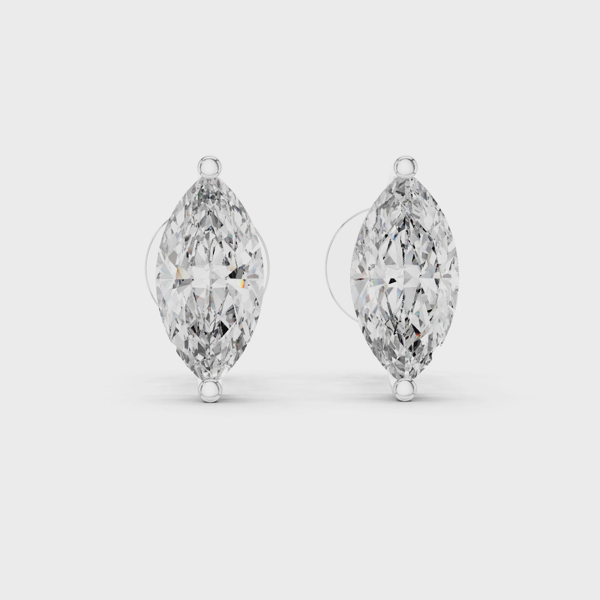 Classic 0.75CT Marquise Diamond Solitaire Studs