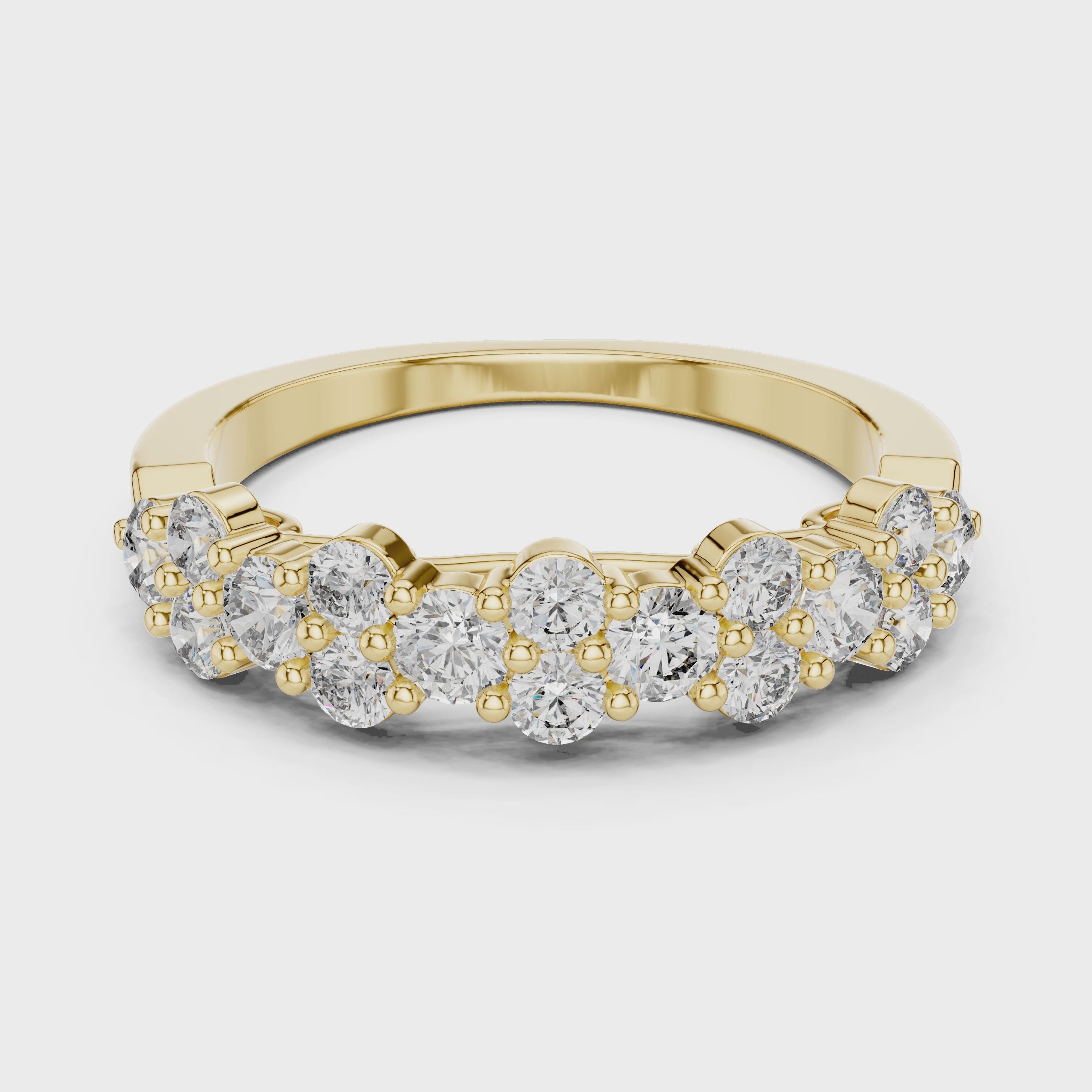 Graduated Cluster Diamond Half-Eternity Band